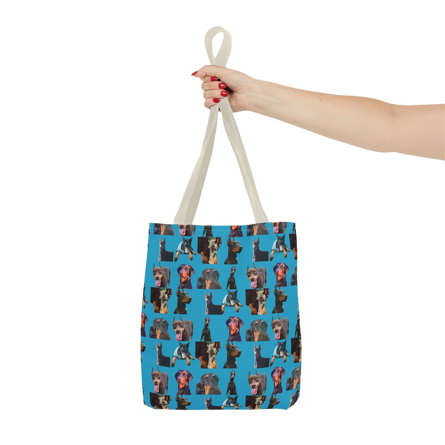 Edition 3 Doberman Model Pattern Turquoise Tote Bag