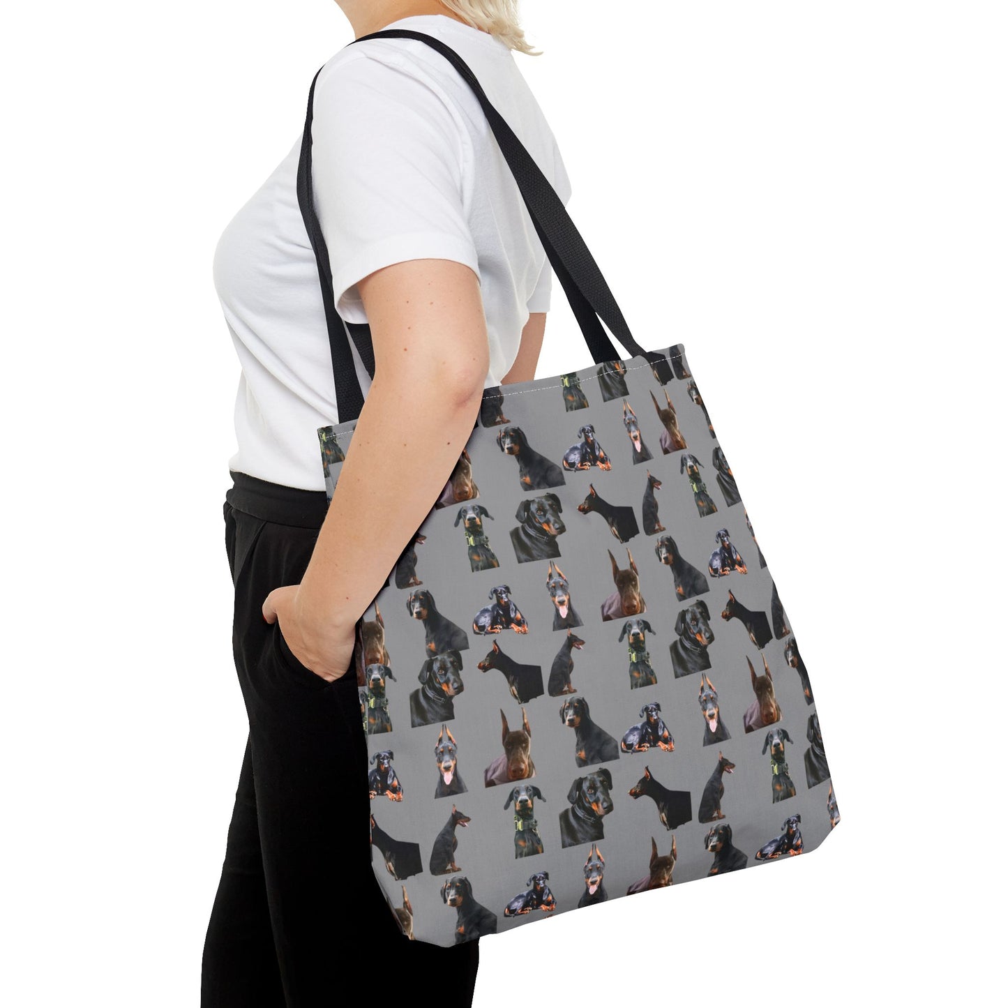 Edition 6 Doberman Model Pattern Gray Tote Bag