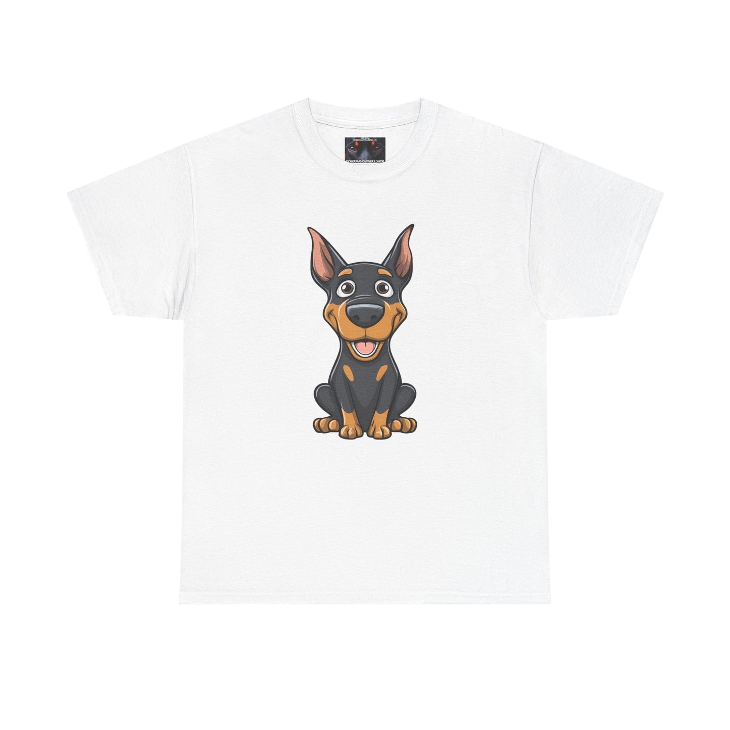 Cartoon Doberman 1 Private Lable Unisex Heavy Cotton Tee