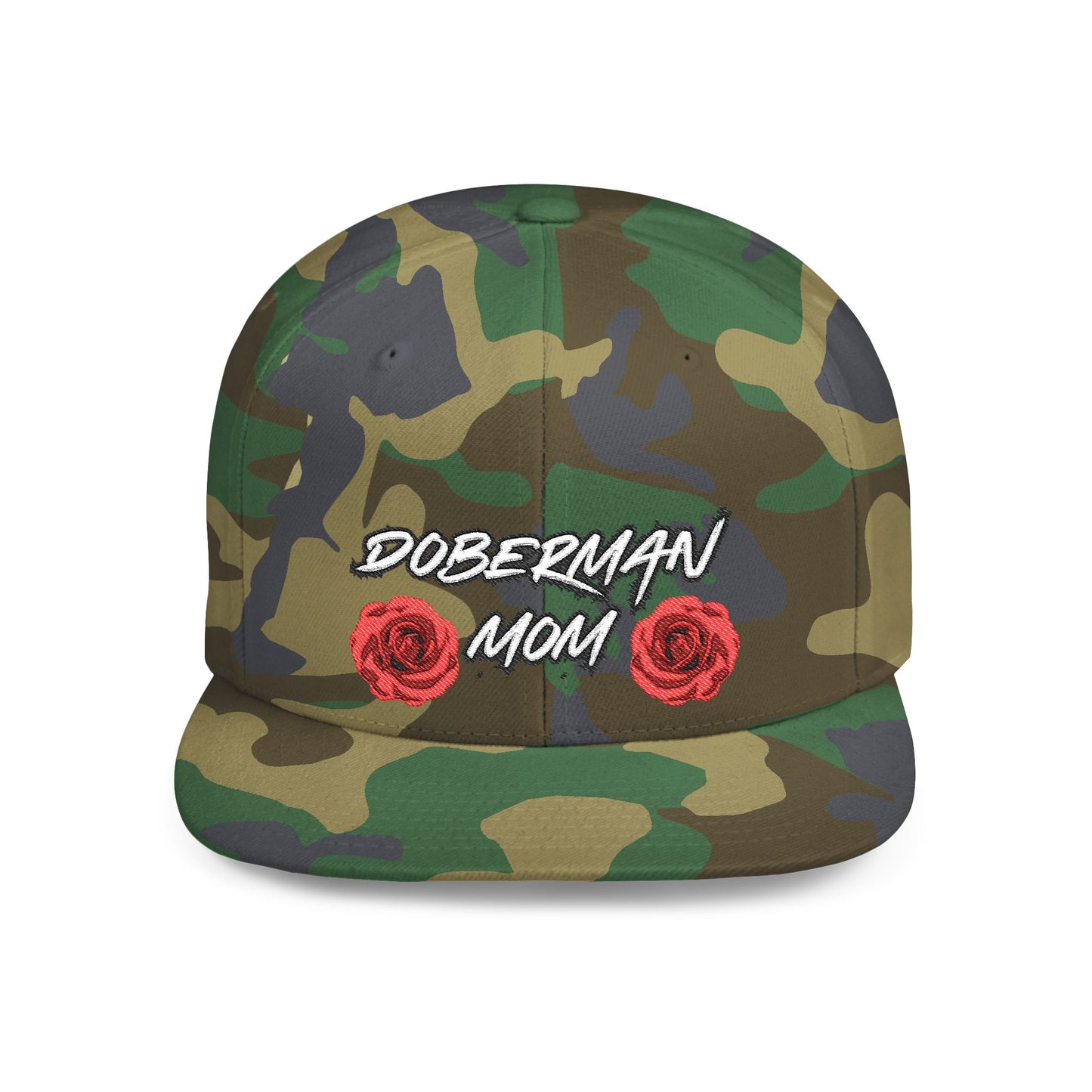 Mom 1 Embroidered Flat Bill Snapback
