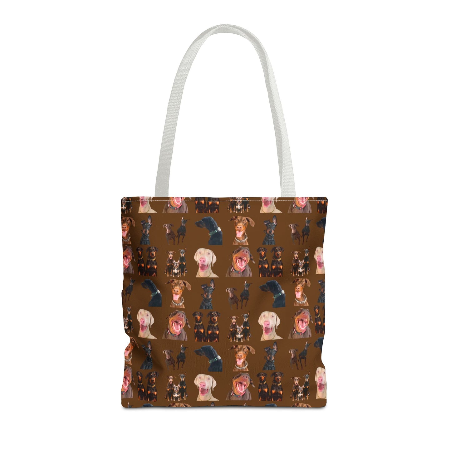 Edition 9 Doberman Model Pattern Brown Tote Bag