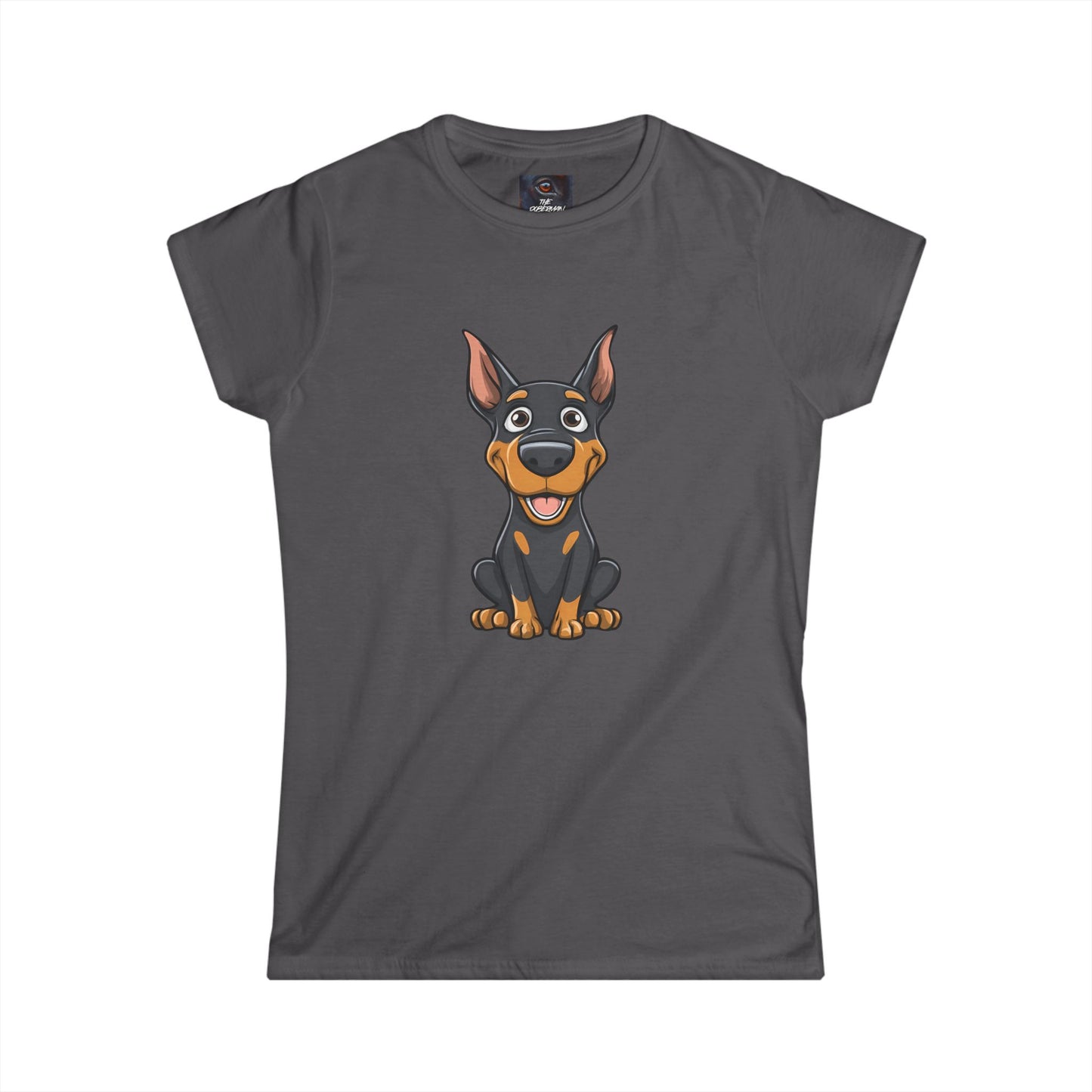 Cartoon Doberman 1 Women's Softstyle Tee