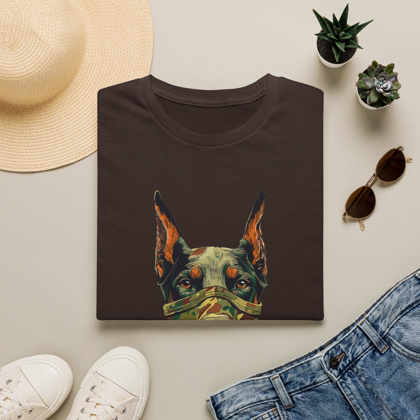 Doberman 4 Portrait T‑Shirt