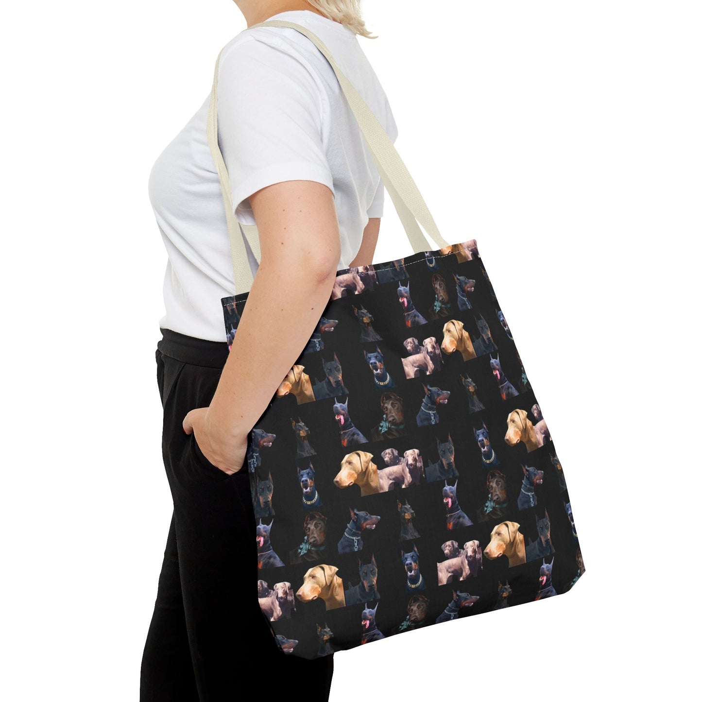 Edition 8 Doberman Model Pattern Black Tote Bag