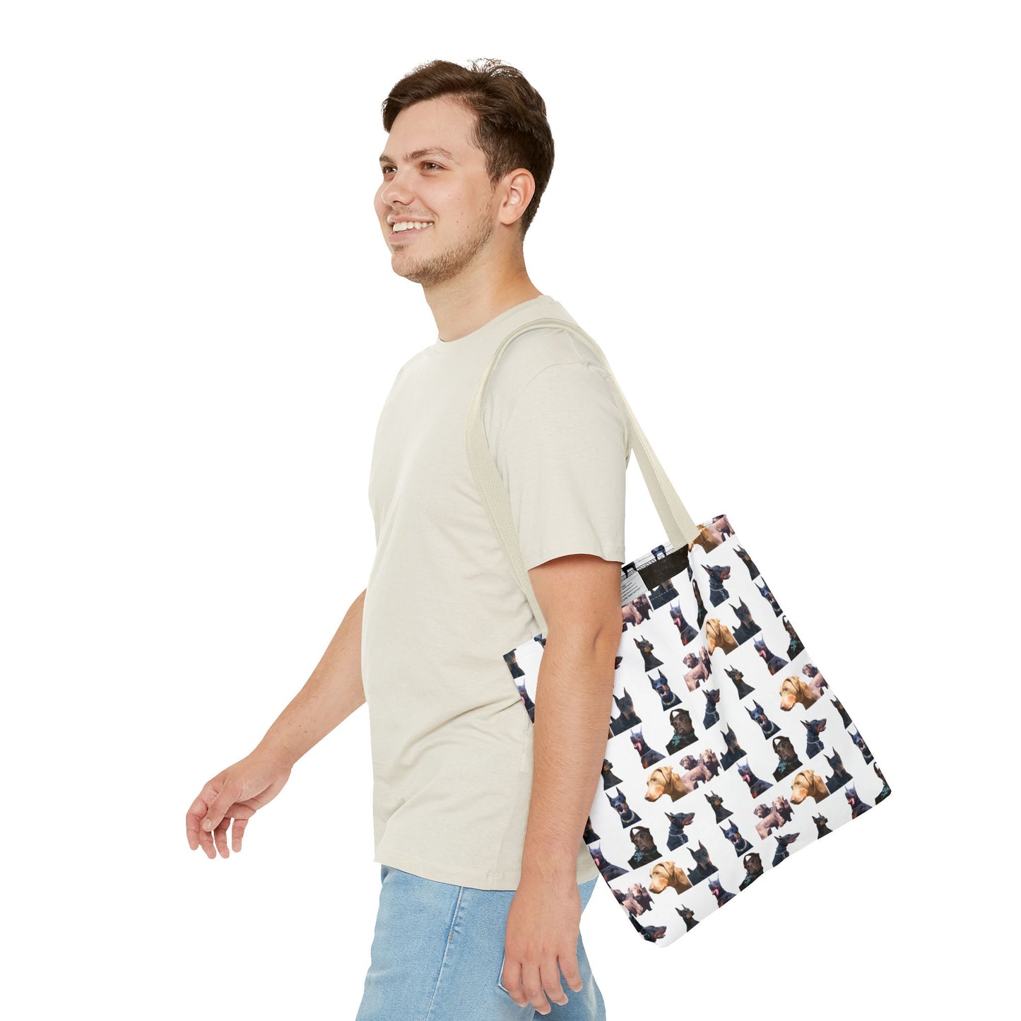 Edition 8 Doberman Model Pattern White Tote Bag