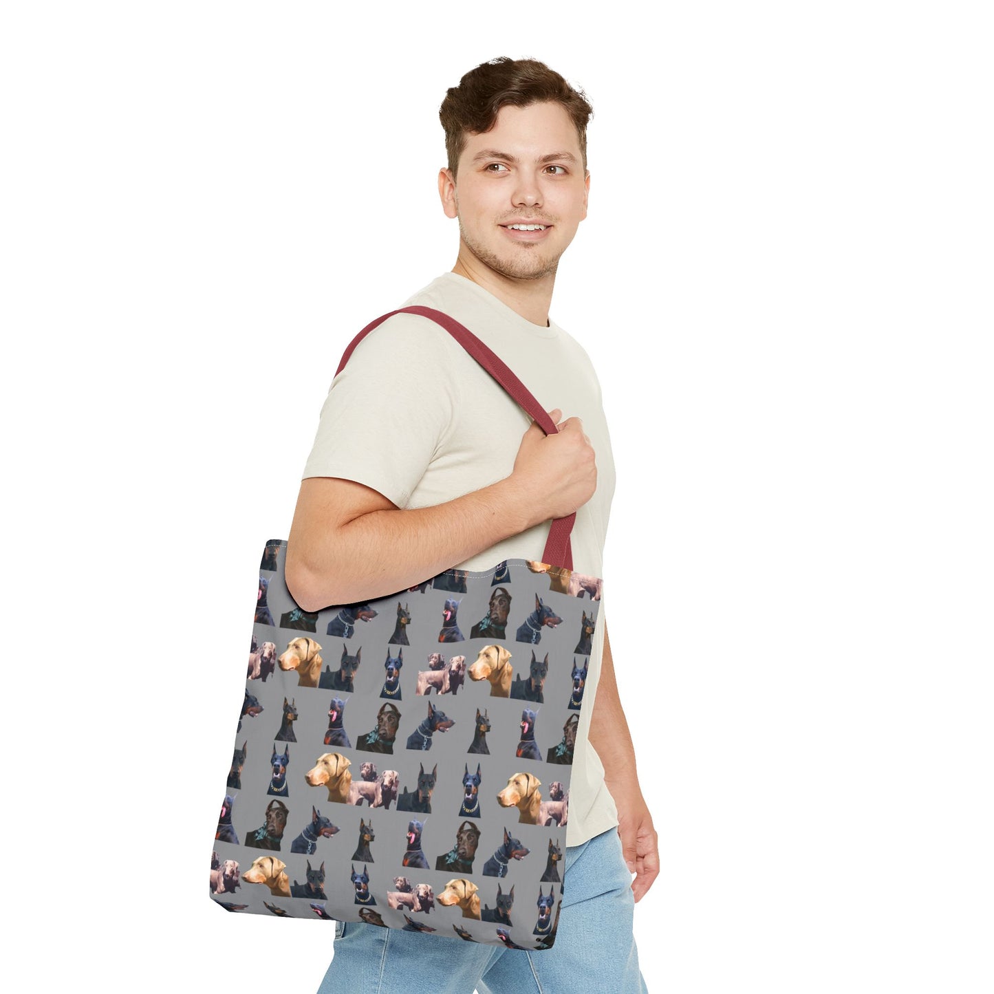 Edition 8 Doberman Model Pattern Gray Tote Bag
