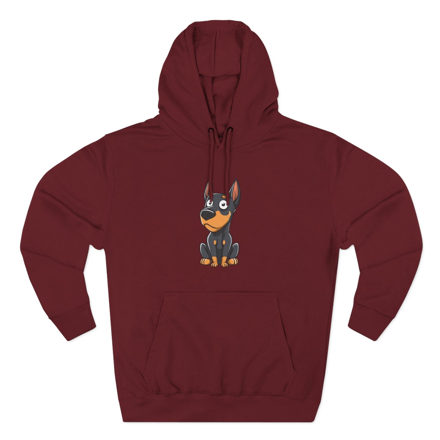 Doberman Cartoon 2 Three-Panel Fleece Hoodie