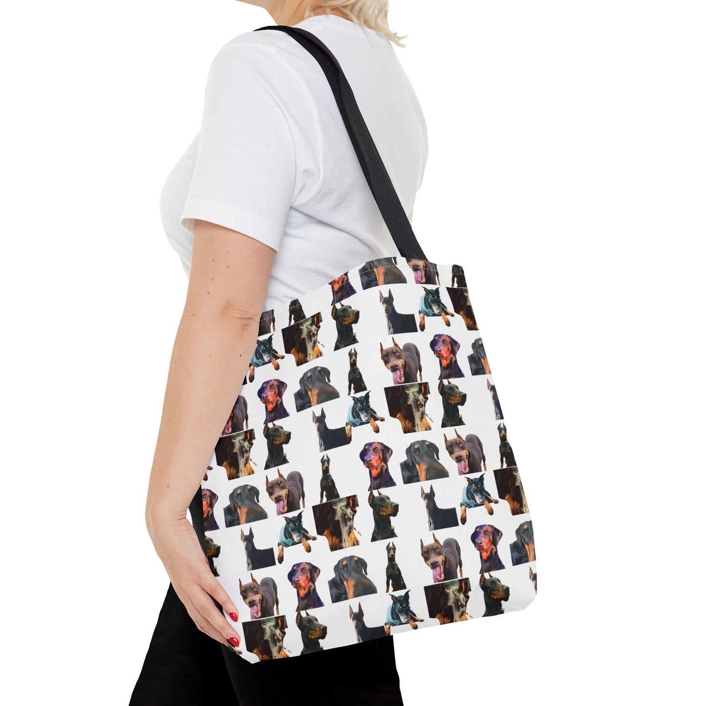 Edition 3 Doberman Model Pattern White Tote Bag