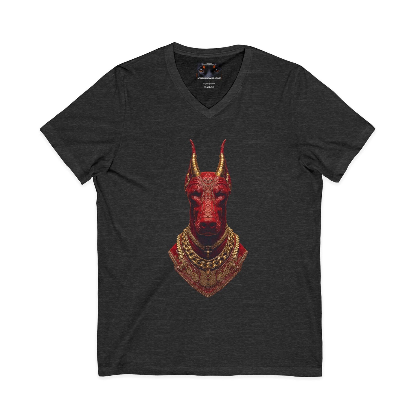 Doberman Goat 3 Private Label Unisex Jersey Short Sleeve V-Neck Tee