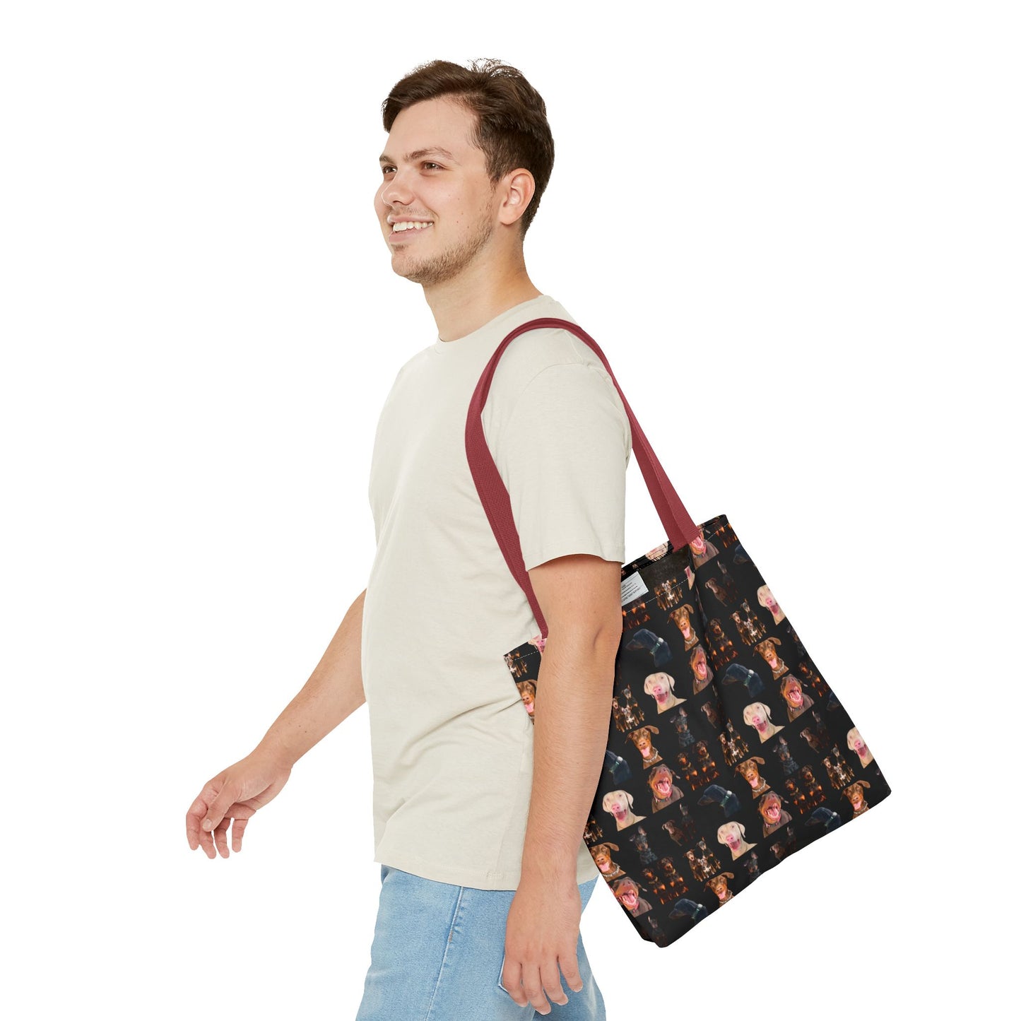 Edition 9 Doberman Model Pattern Black Tote Bag