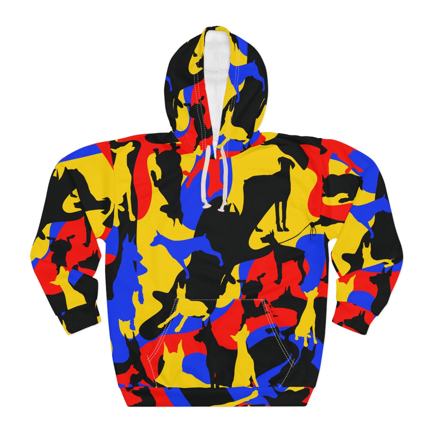 Doberman Camo 9 Unisex Pullover Hoodie (AOP)