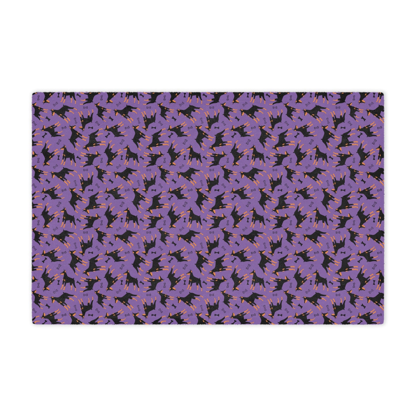 Purple AOP Dobie 1 Minky Blanket, Soft Throw Blanket, Warm Plush Blanket