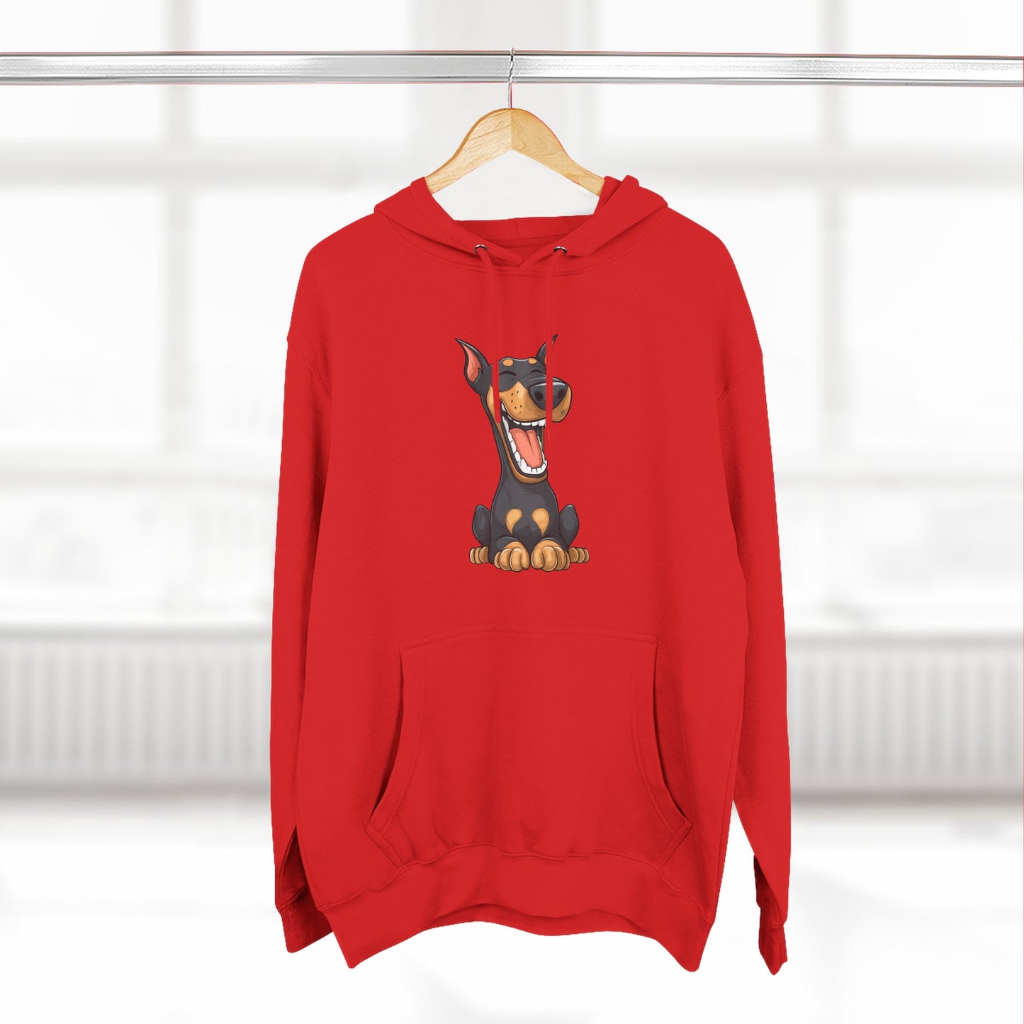 Doberman Cartoon 3 Three-Panel Fleece Hoodie