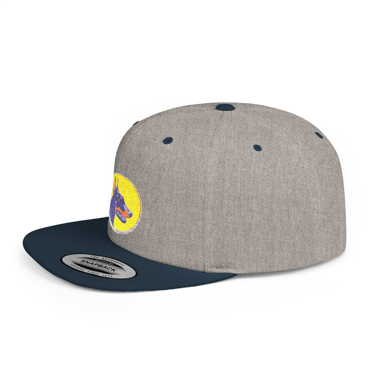Doberman 3 Embroidered Flat Bill Snapback