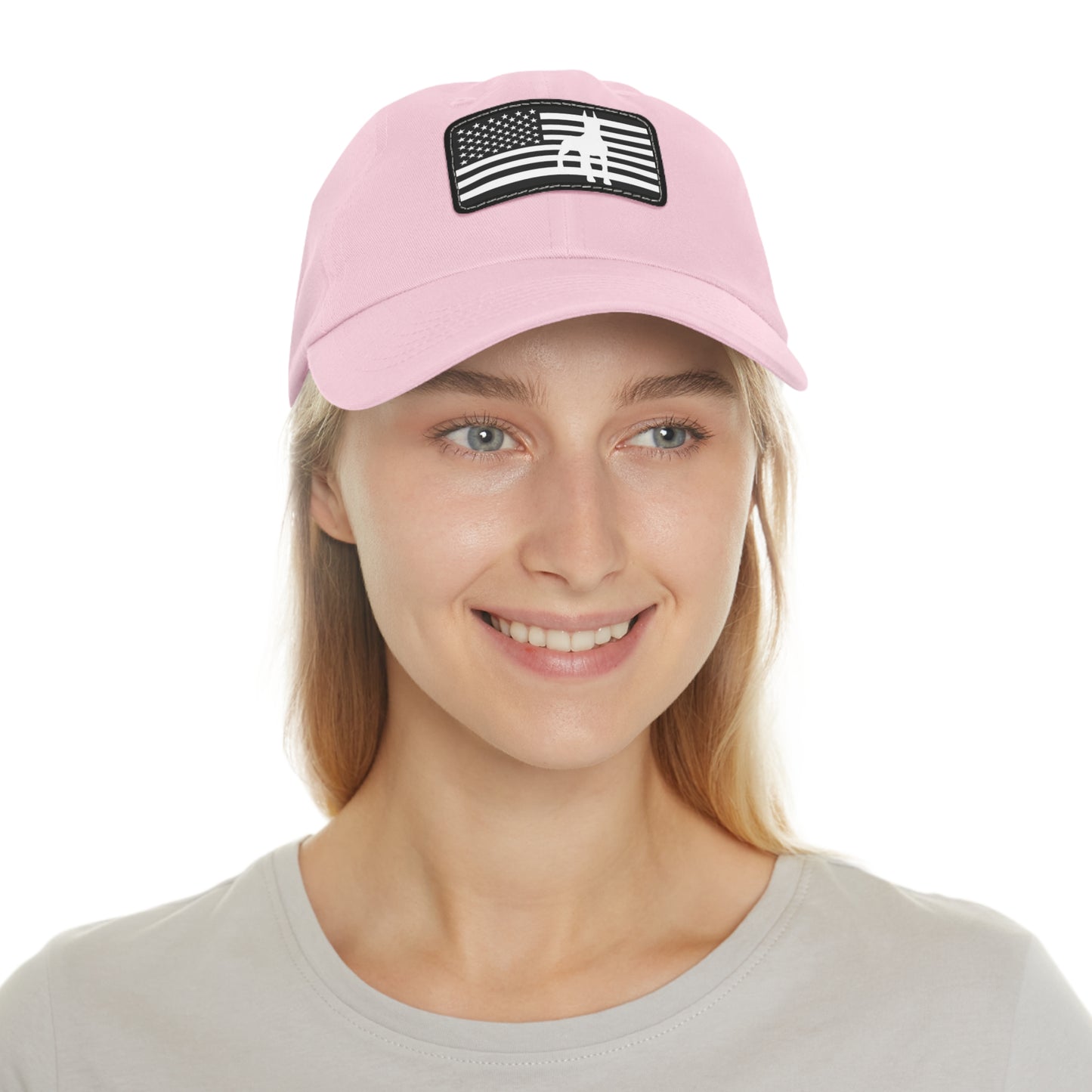 Doberman Protect 1 Dad Hat with Leather Patch (Rectangle)