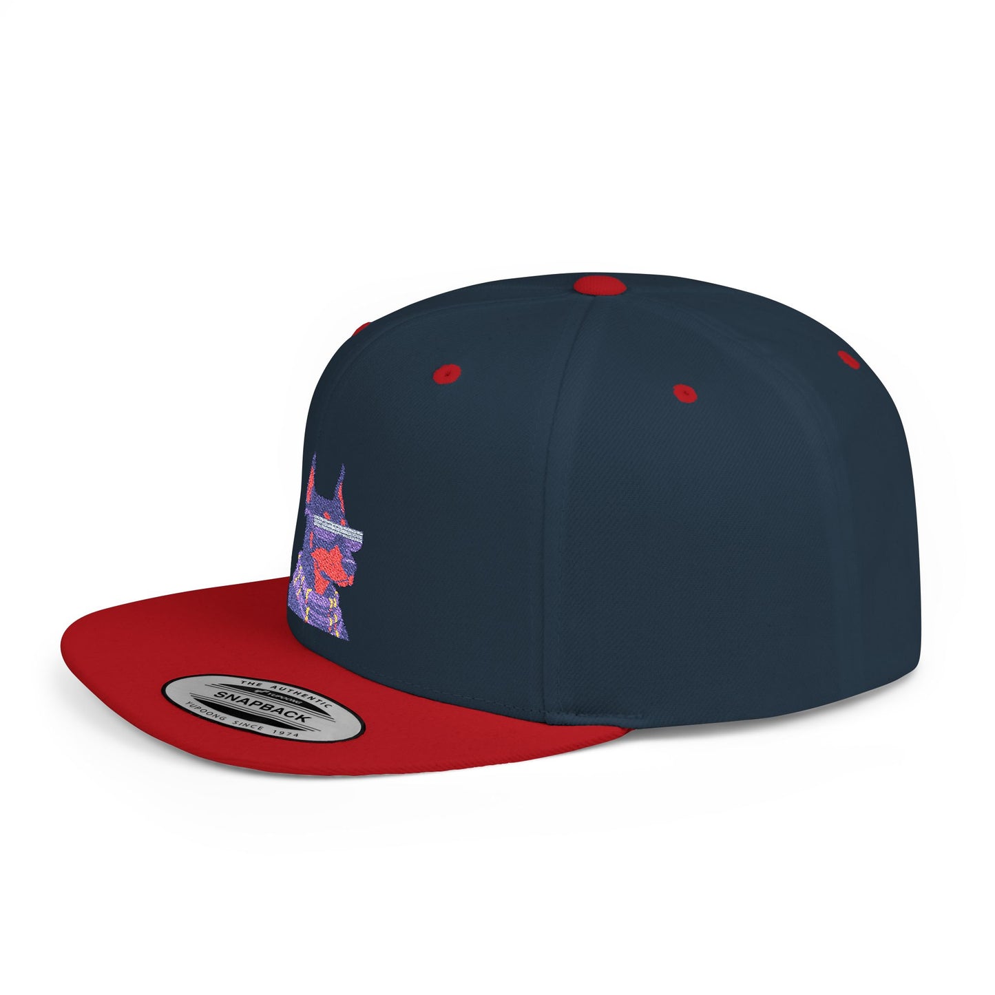 Doberman 2 Embroidered Flat Bill Snapback