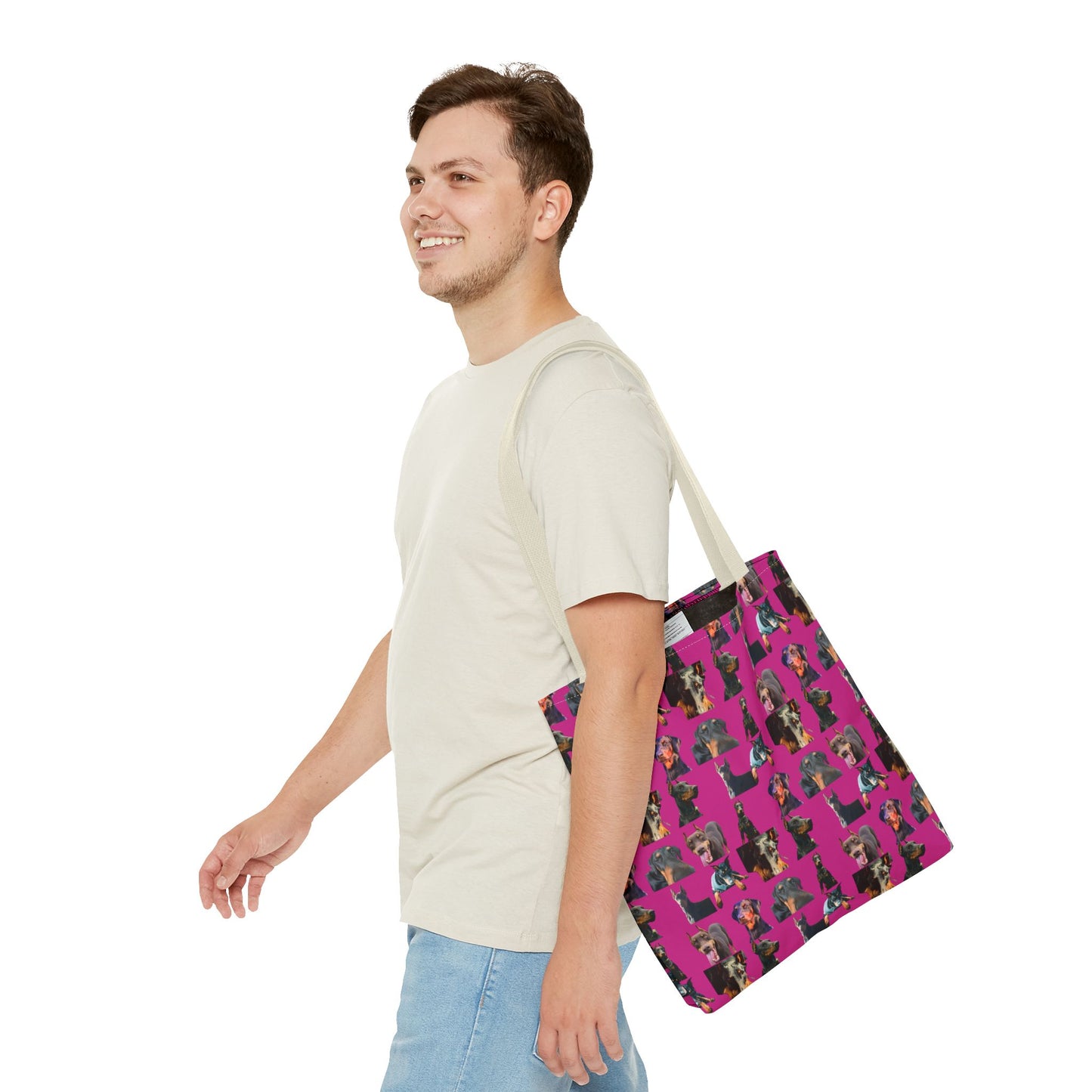 Edition 3 Doberman Model Pattern Pink Tote Bag