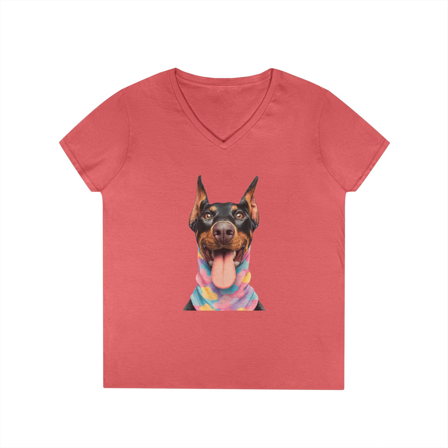 Doberman 1 V-Neck Tee Shirt for Women