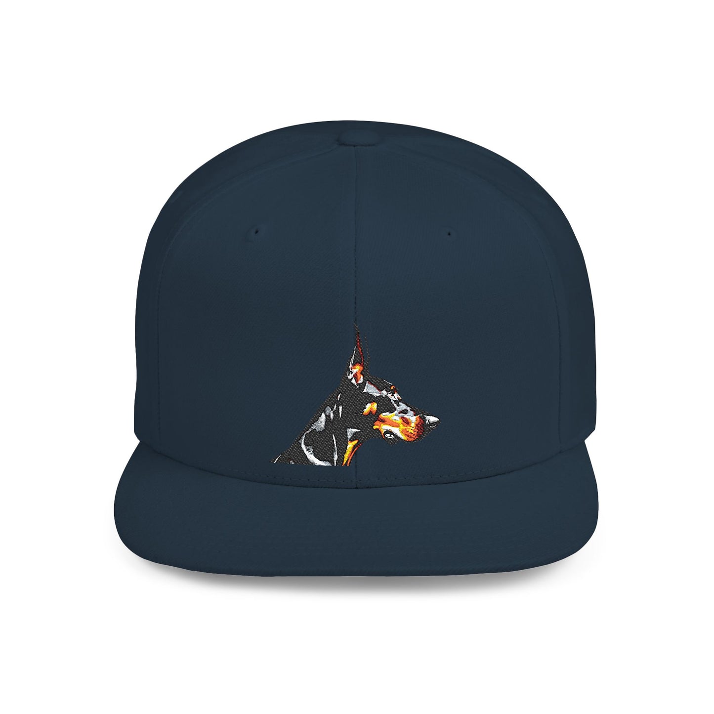 Doberman 5 Embroidered Flat Bill Snapback