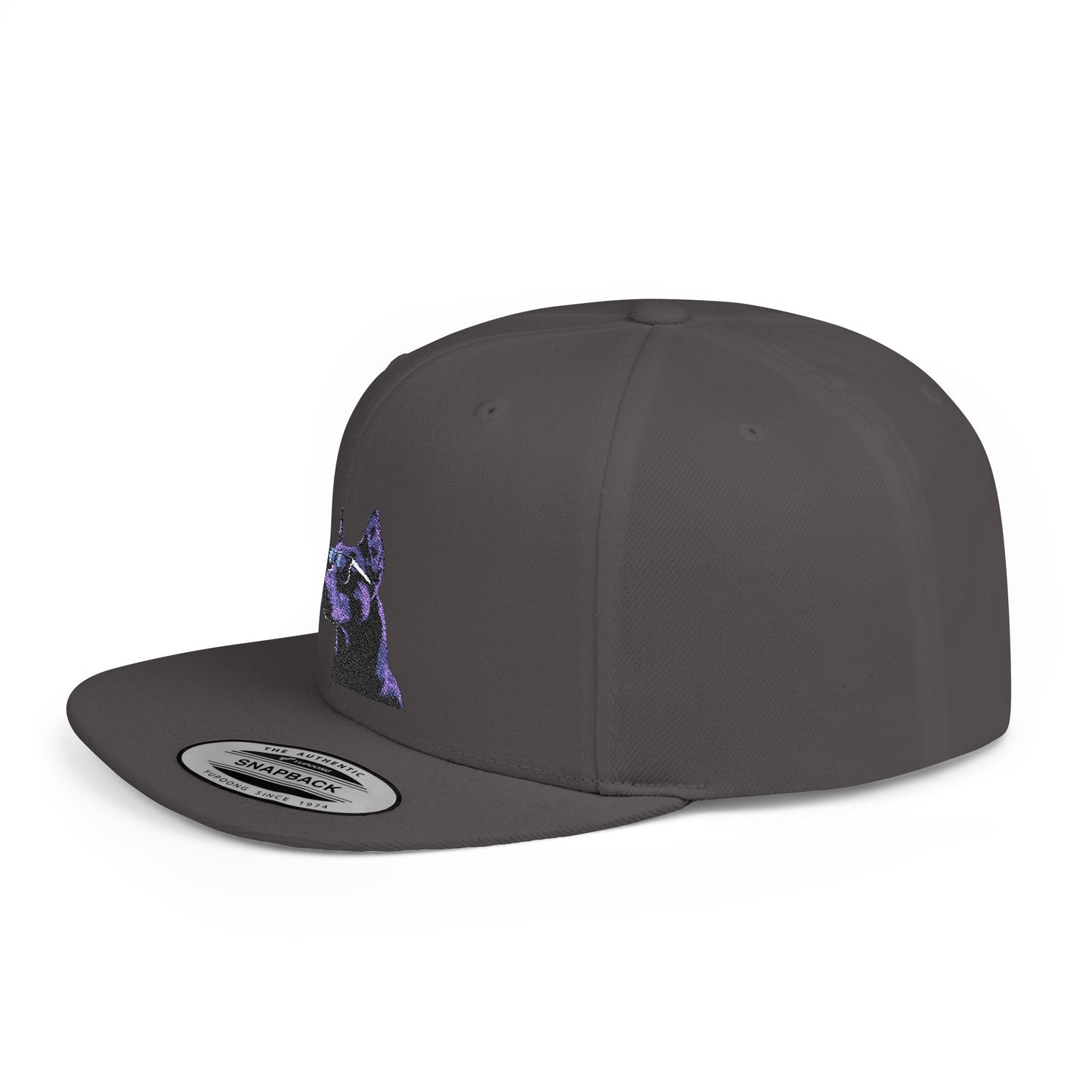 Doberman 4 Embroidered Flat Bill Snapback