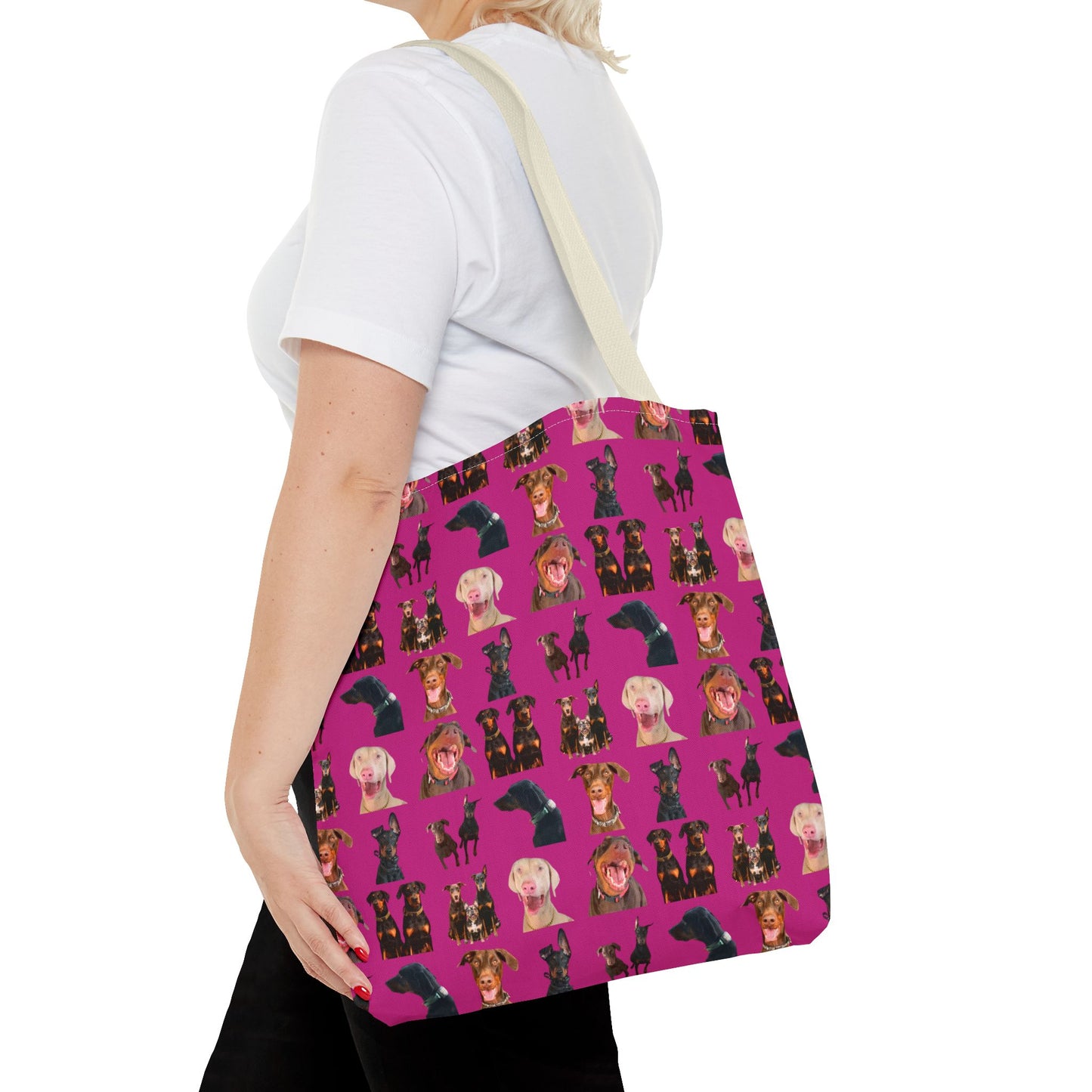 Edition 9 Doberman Model Pattern Pink Tote Bag
