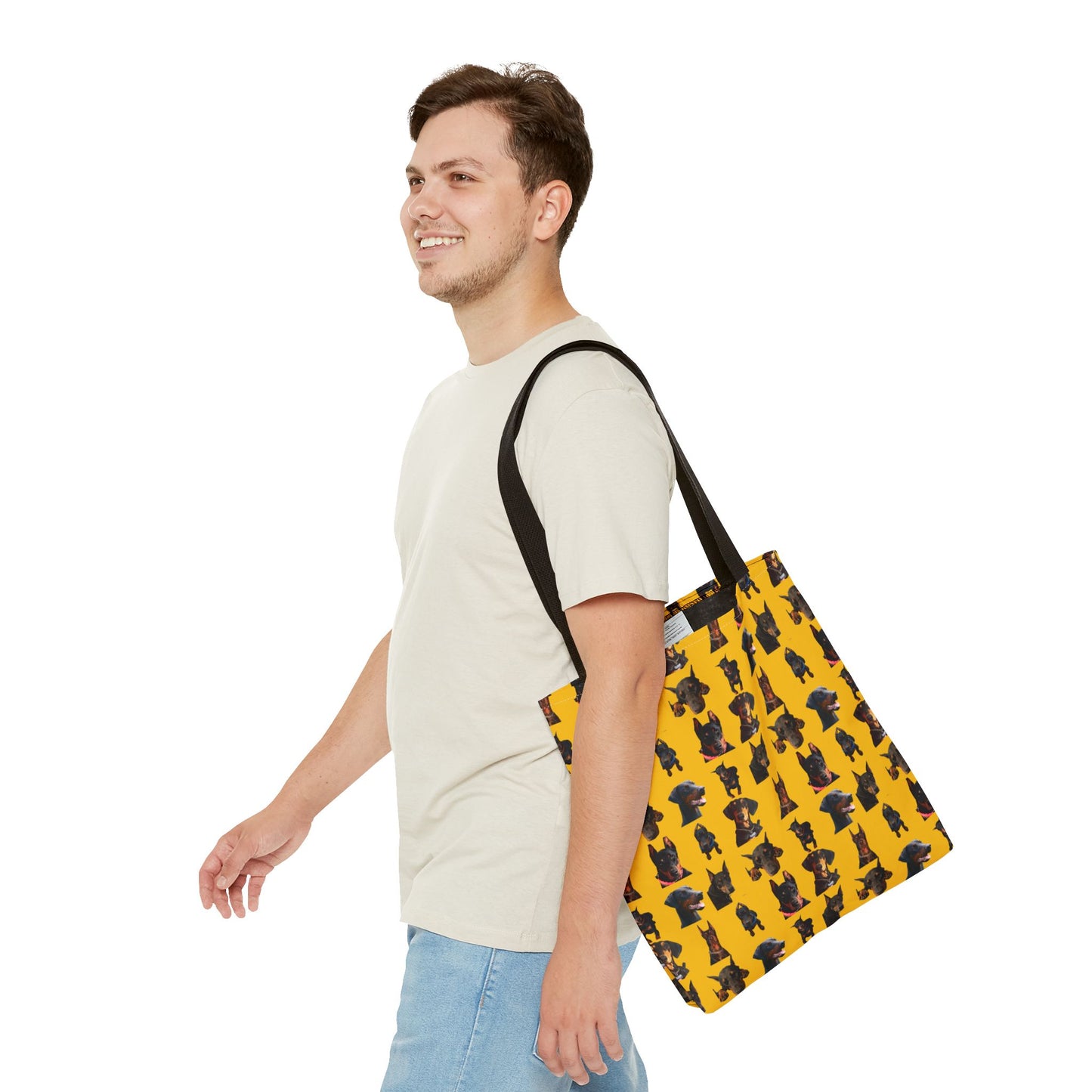 Edition 2 Doberman Model Pattern Yellow Tote Bag