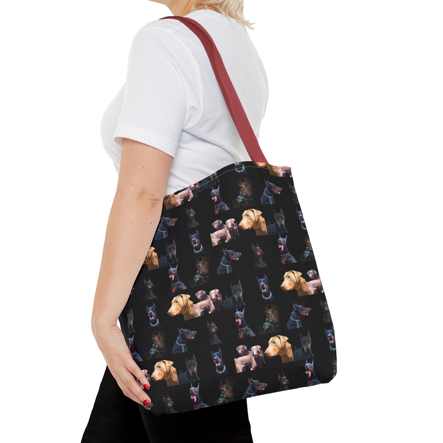 Edition 8 Doberman Model Pattern Black Tote Bag