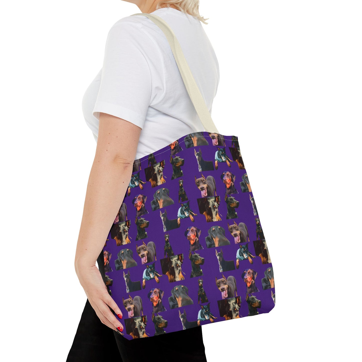 Edition 3 Doberman Model Pattern Purple Tote Bag