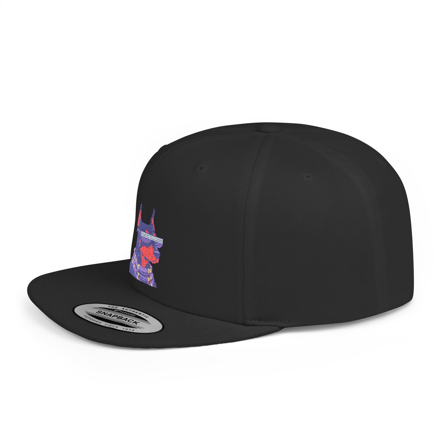 Doberman 2 Embroidered Flat Bill Snapback