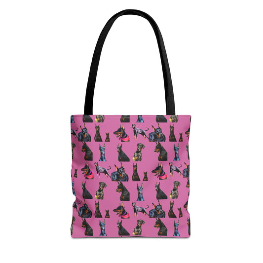 Edition 7 Doberman Model Pattern Light Pink Tote Bag