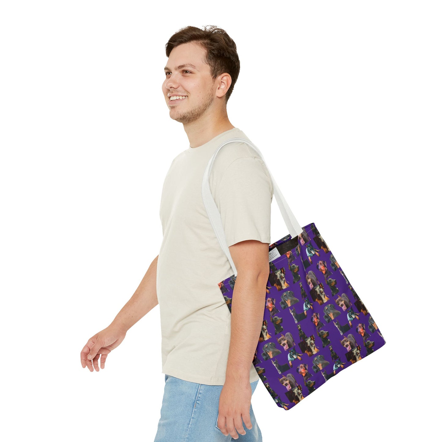 Edition 3 Doberman Model Pattern Purple Tote Bag