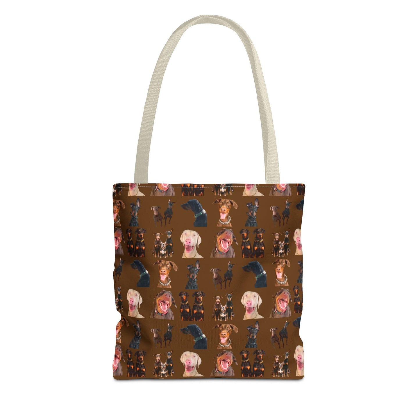 Edition 9 Doberman Model Pattern Brown Tote Bag