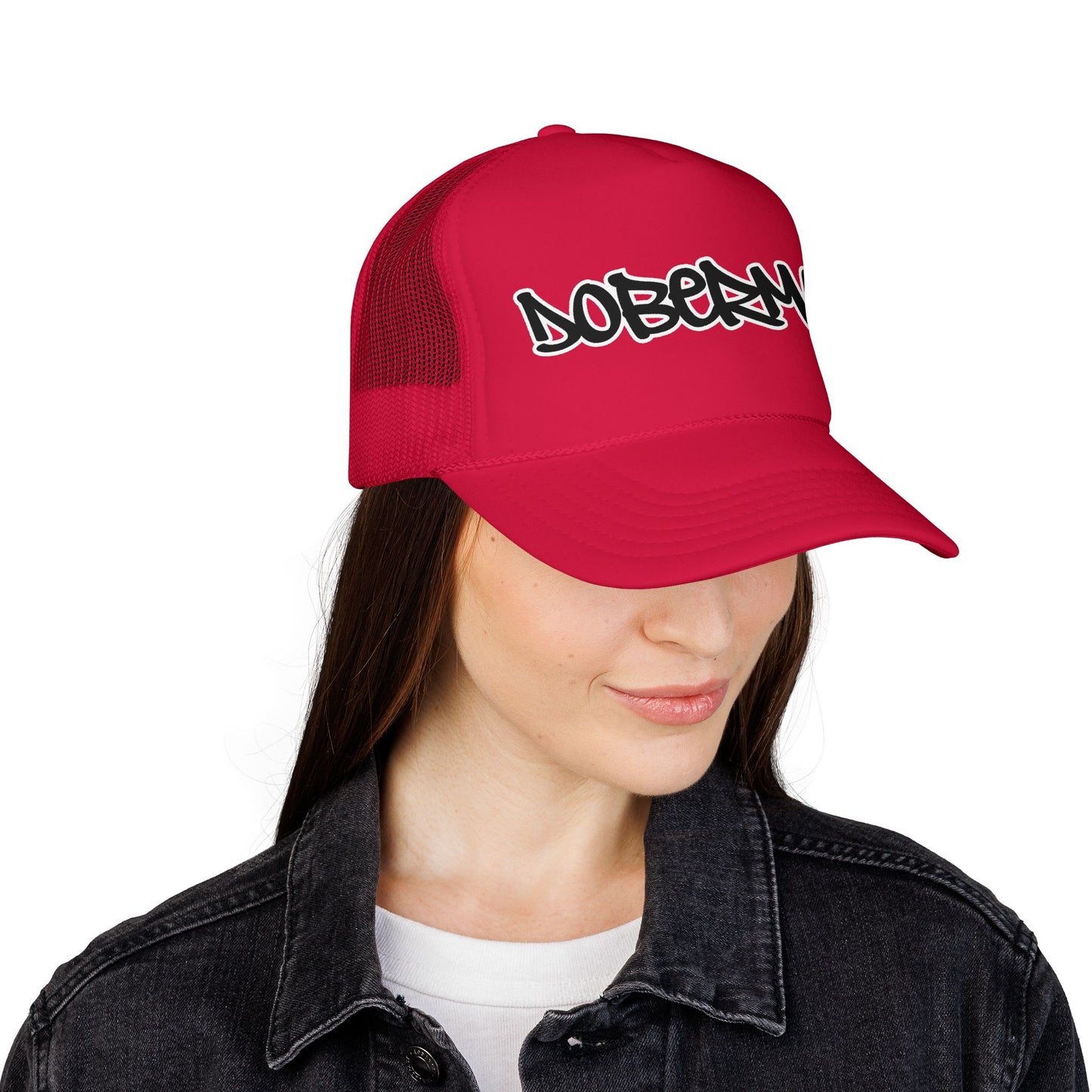 Doberman Graffiti Foam Trucker Hat Made in USA
