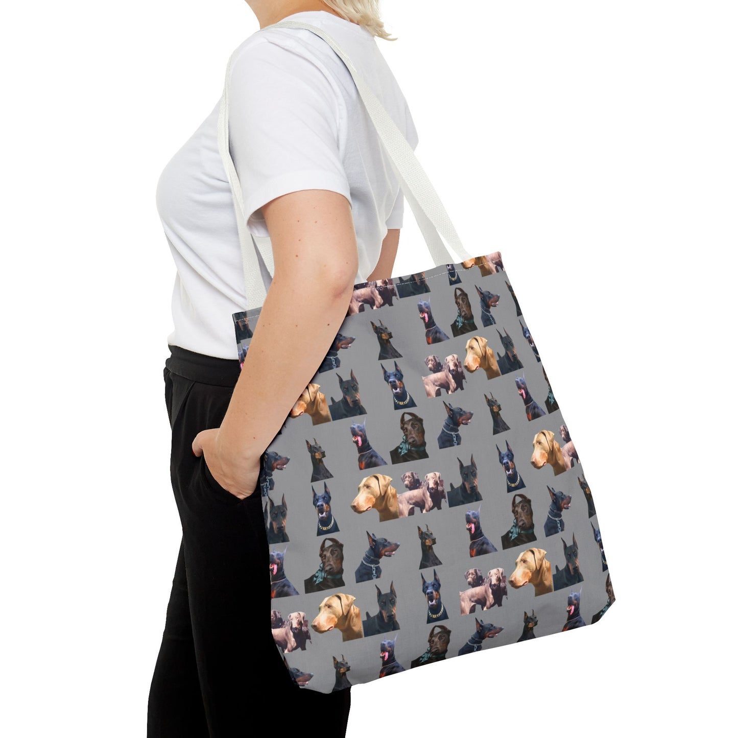 Edition 8 Doberman Model Pattern Gray Tote Bag