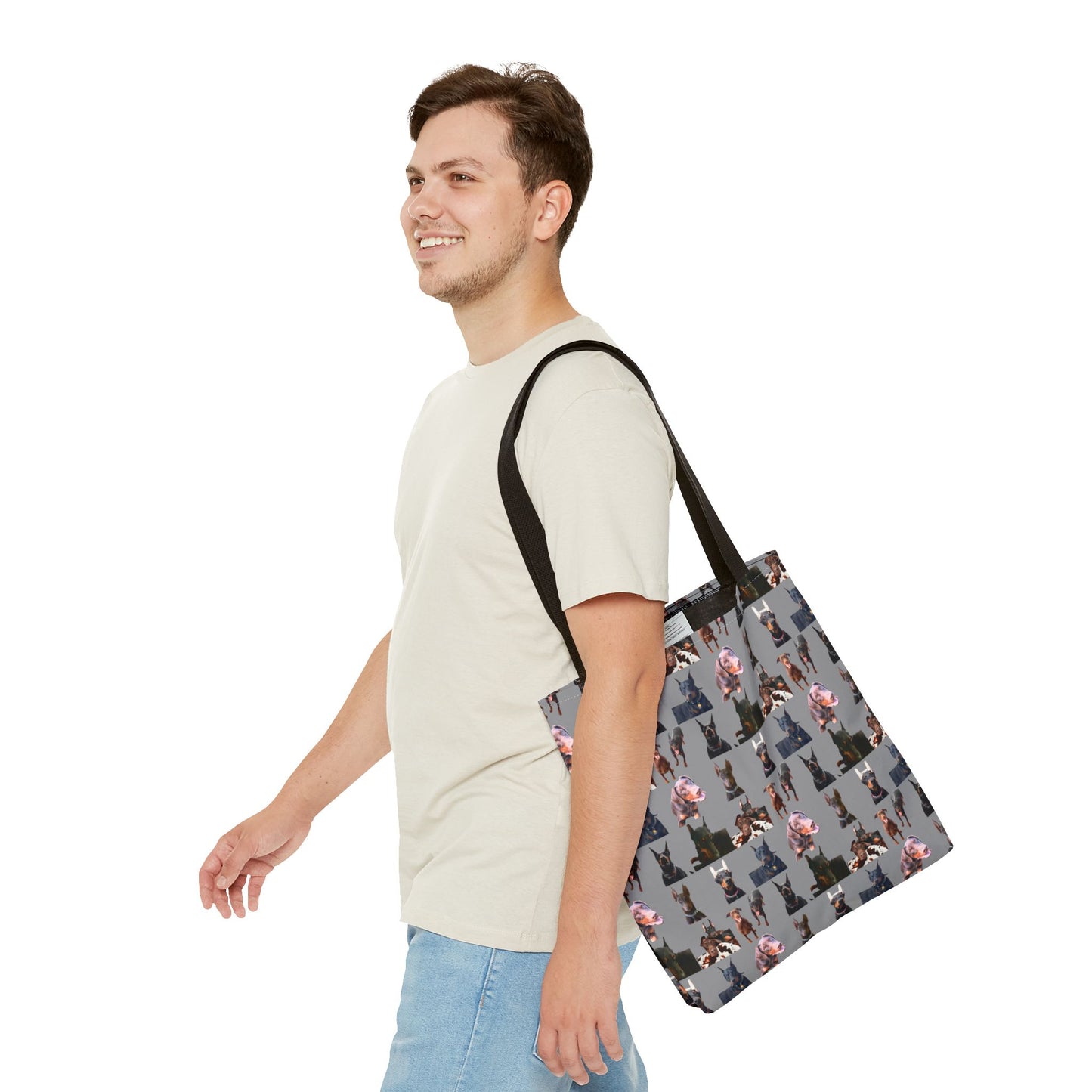 Edition 10 Doberman Model Pattern Gray Tote Bag