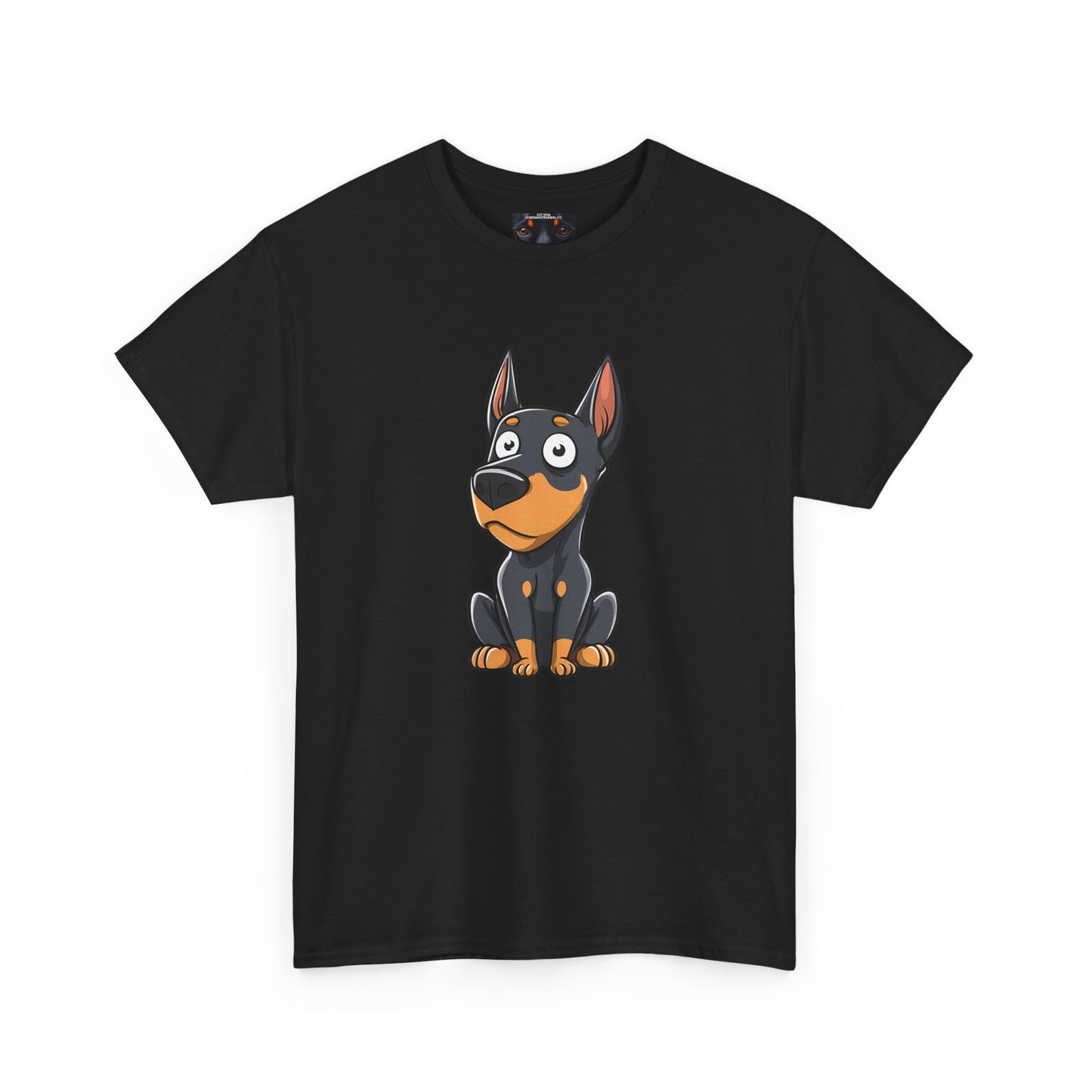 Cartoon Doberman 2 Private Lable Unisex Heavy Cotton Tee