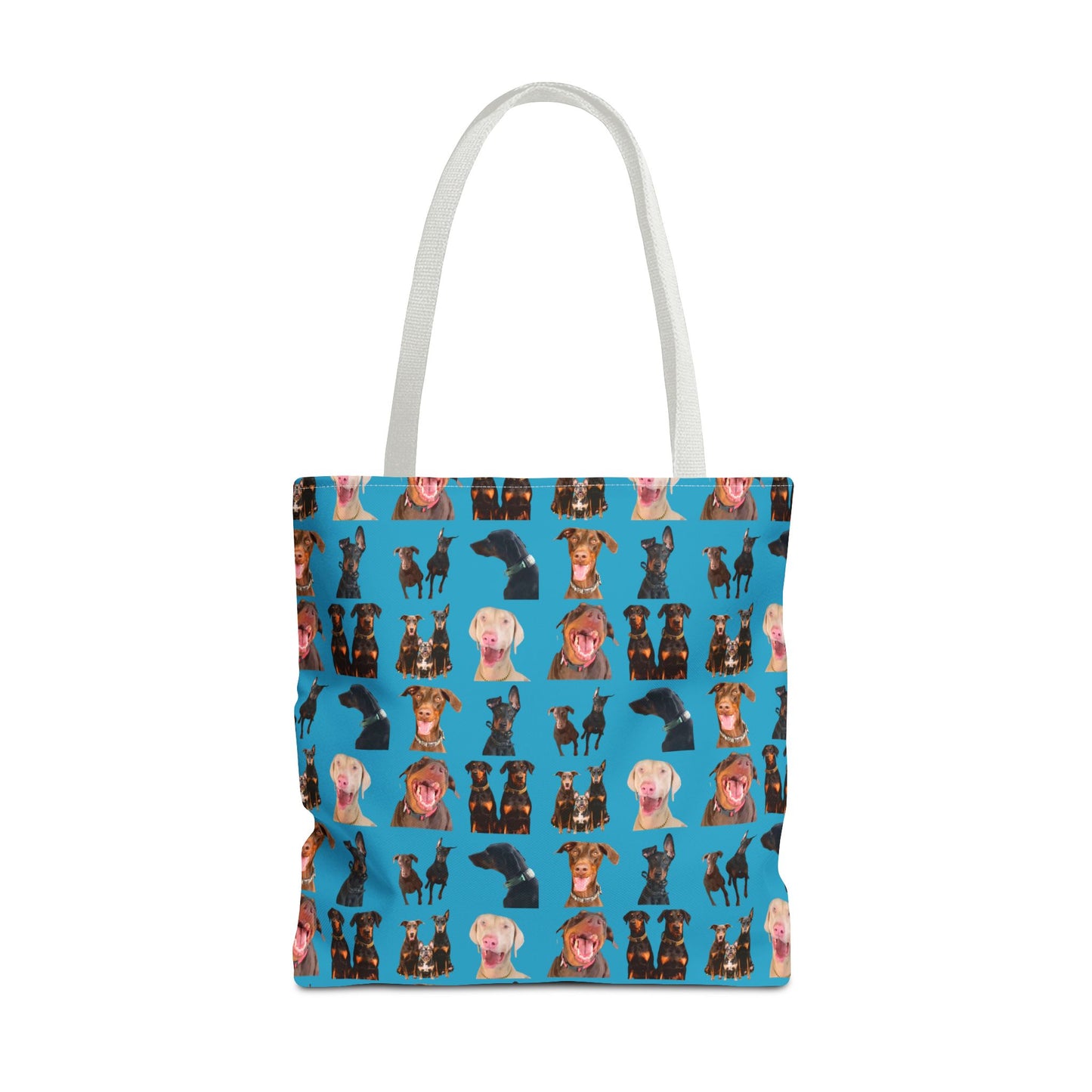 Edition 9 Doberman Model Pattern Turquoise Tote Bag