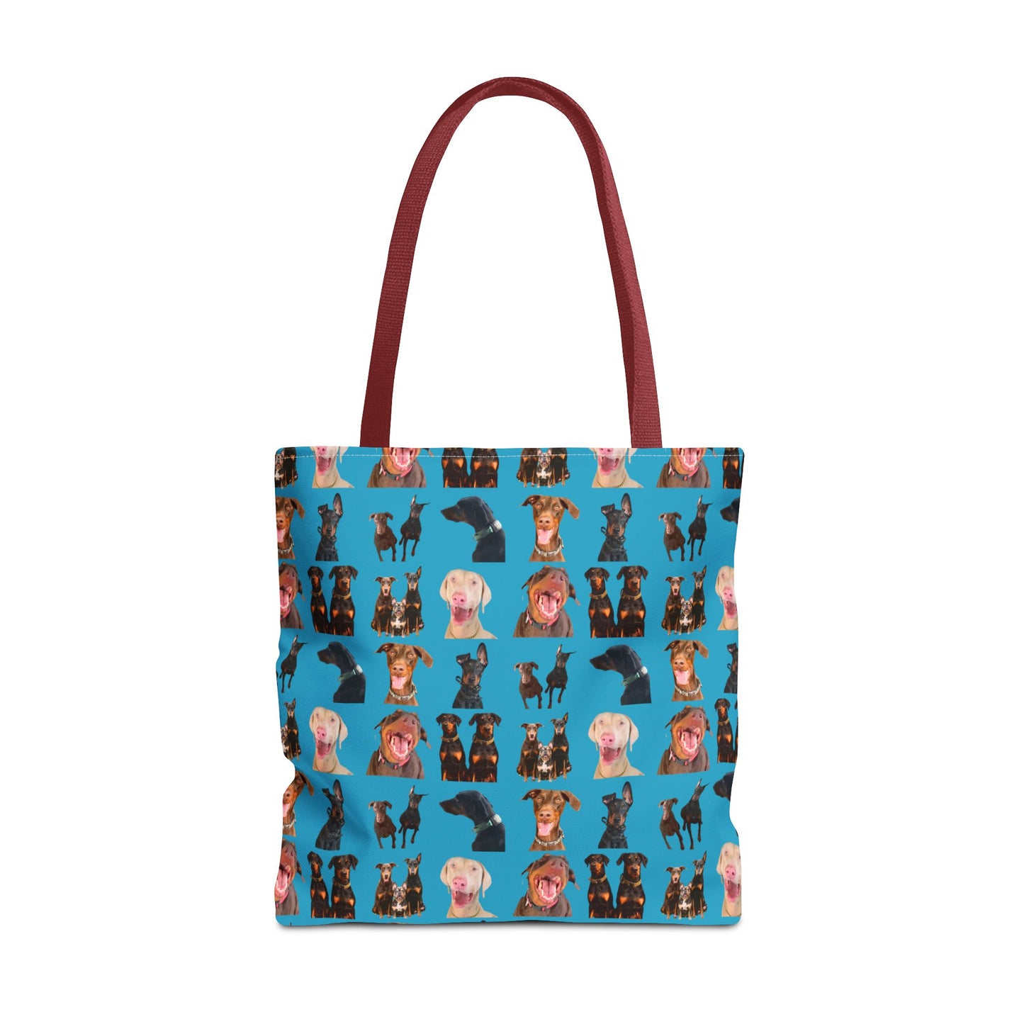 Edition 9 Doberman Model Pattern Turquoise Tote Bag