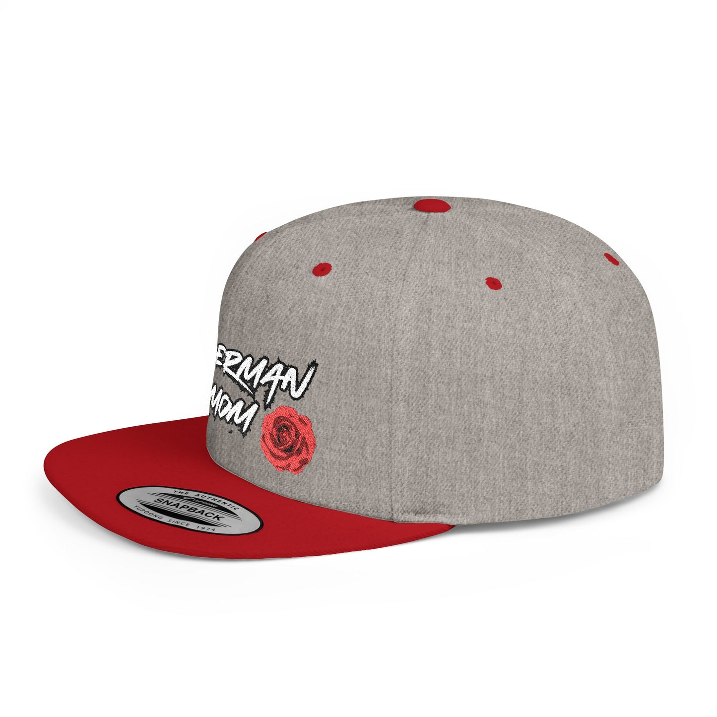 Mom 1 Embroidered Flat Bill Snapback