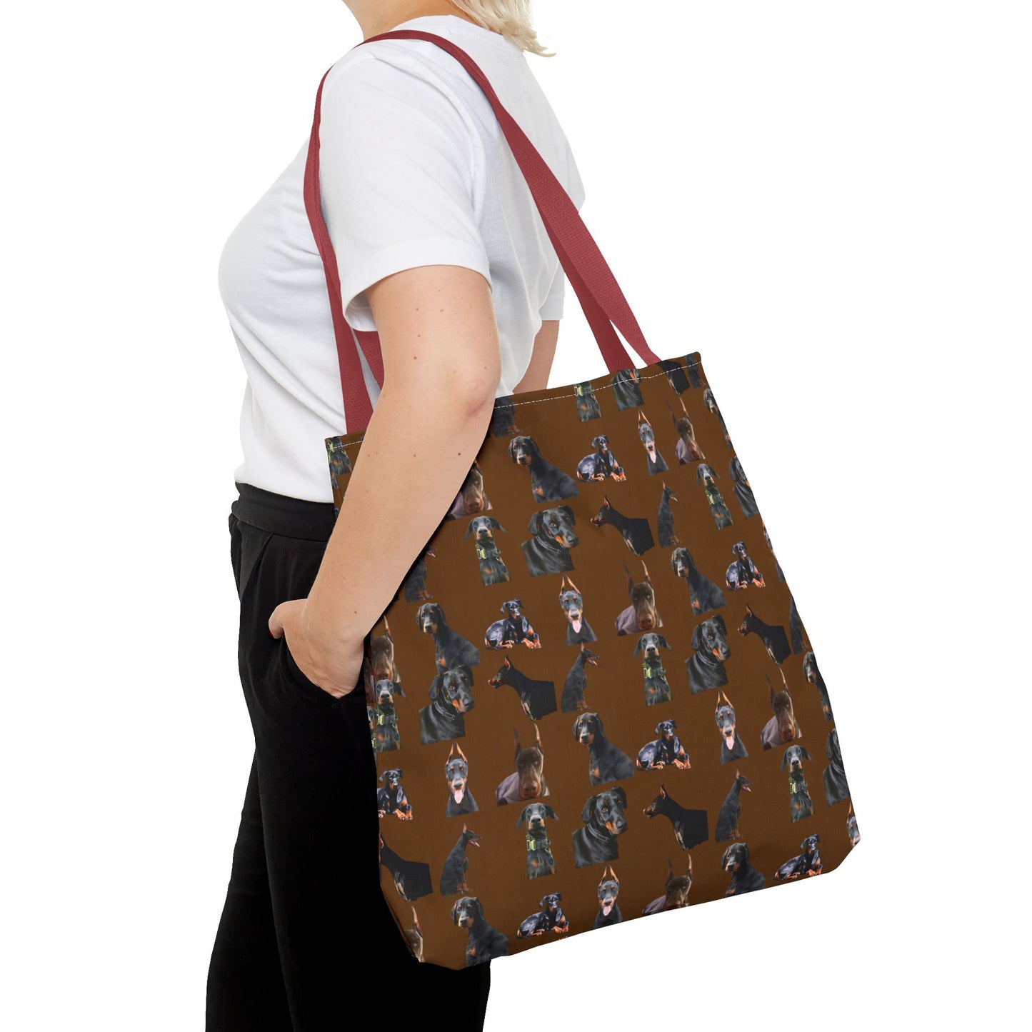 Edition 6 Doberman Model Pattern Brown Tote Bag