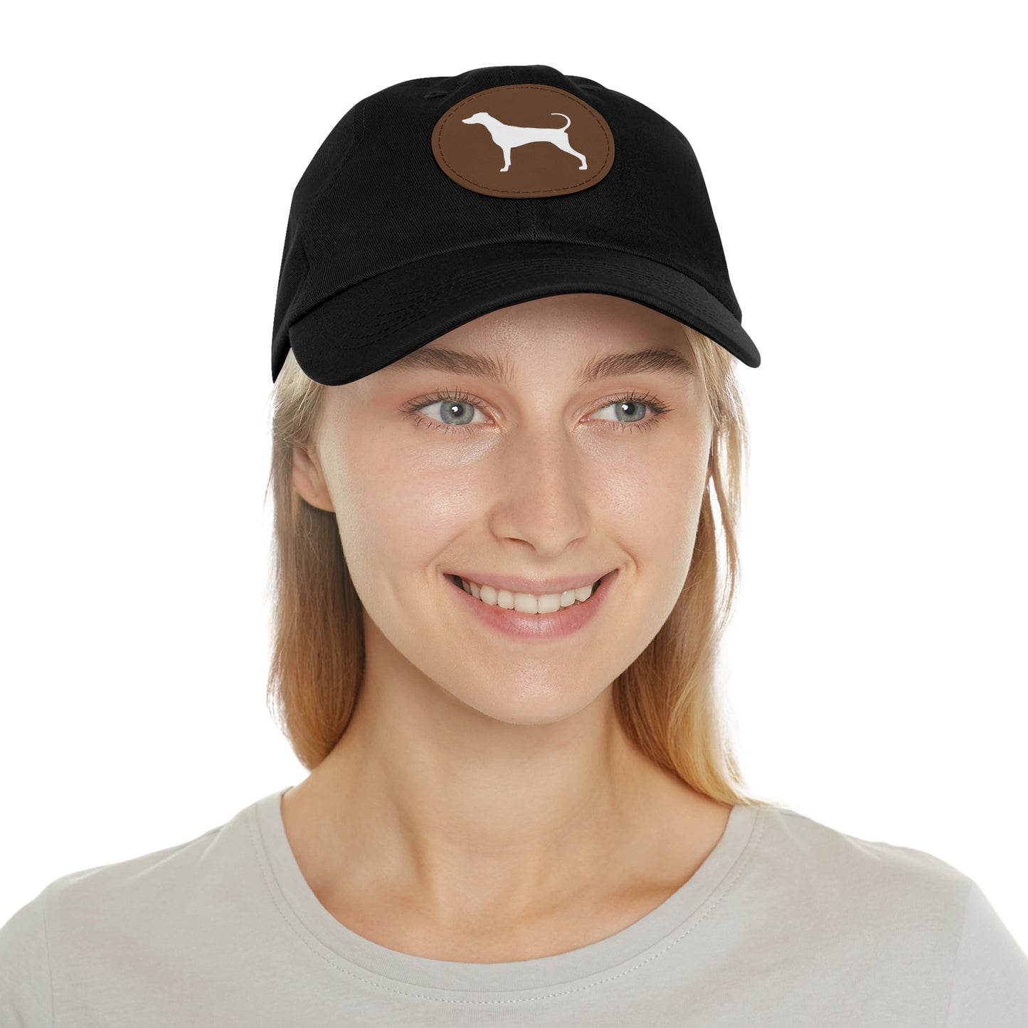 N 7 Dad Hat with Leather Patch (Round)
