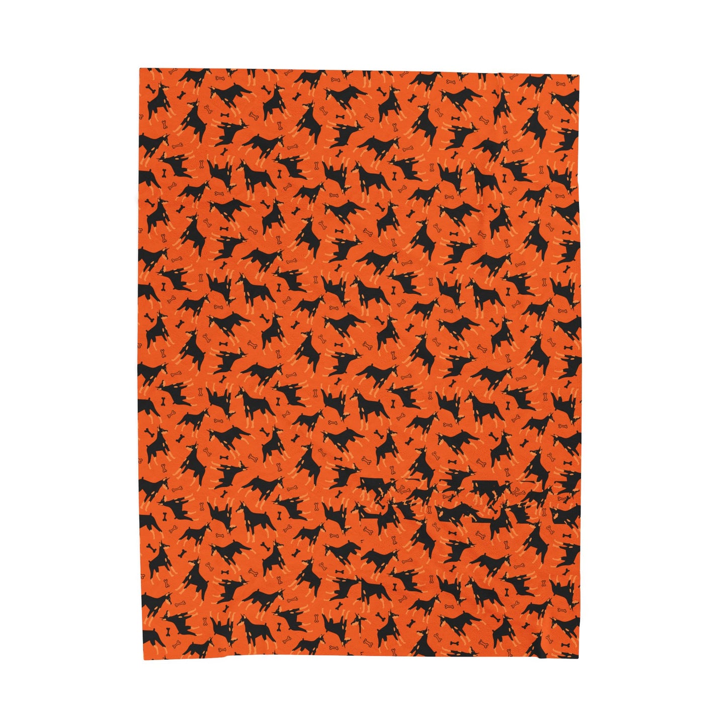 Orange AOP Velveteen Plush Blanket