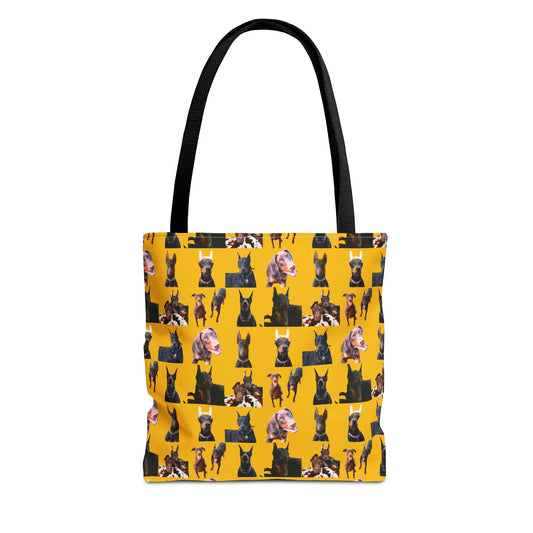 Edition 10 Doberman Model Pattern Yellow Tote Bag