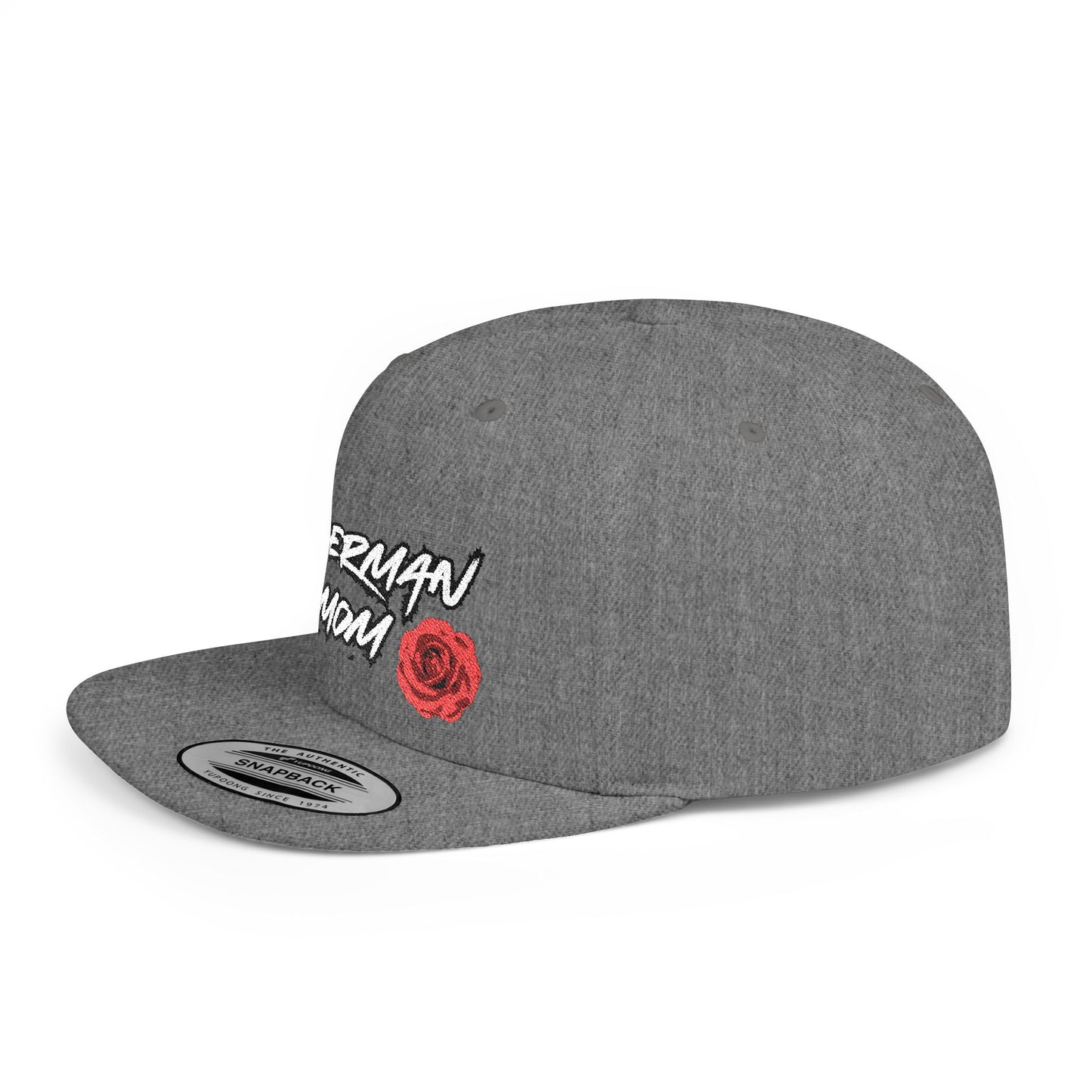 Mom 1 Embroidered Flat Bill Snapback