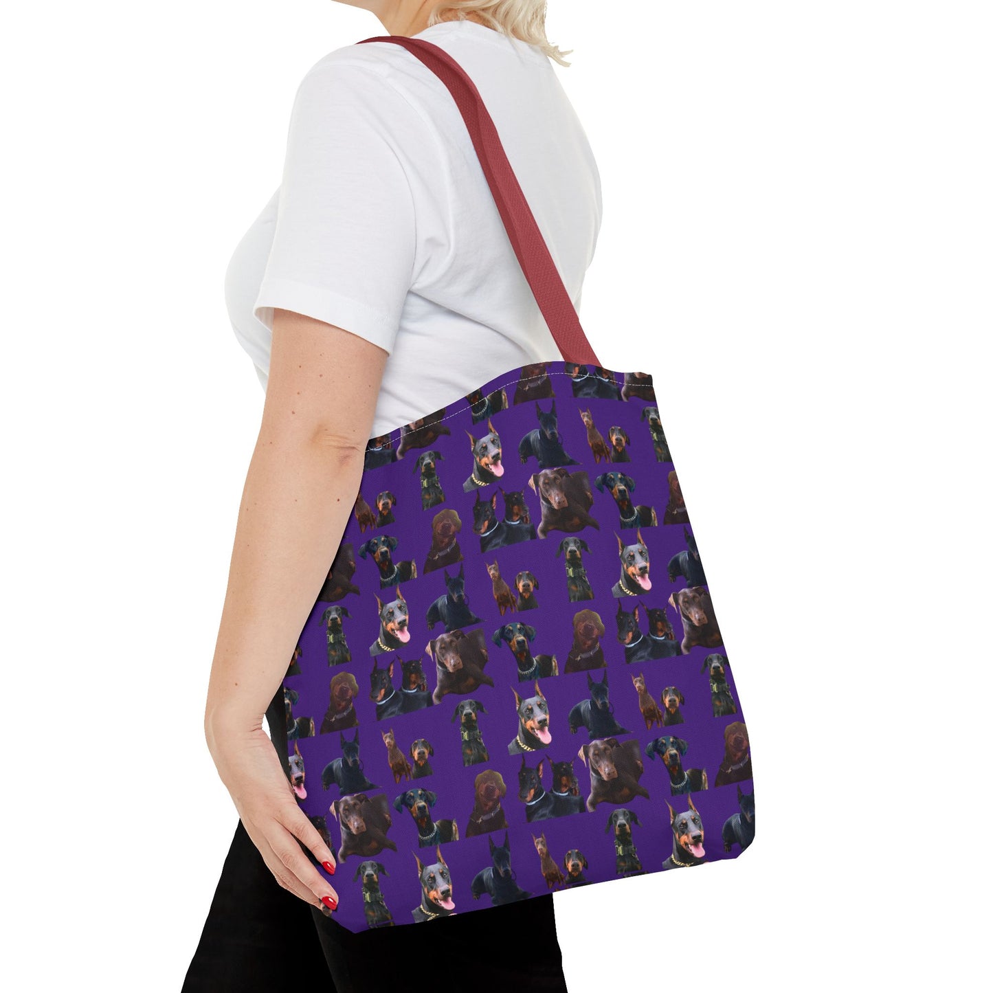 Edition 5 Doberman Model Pattern Purple Tote Bag