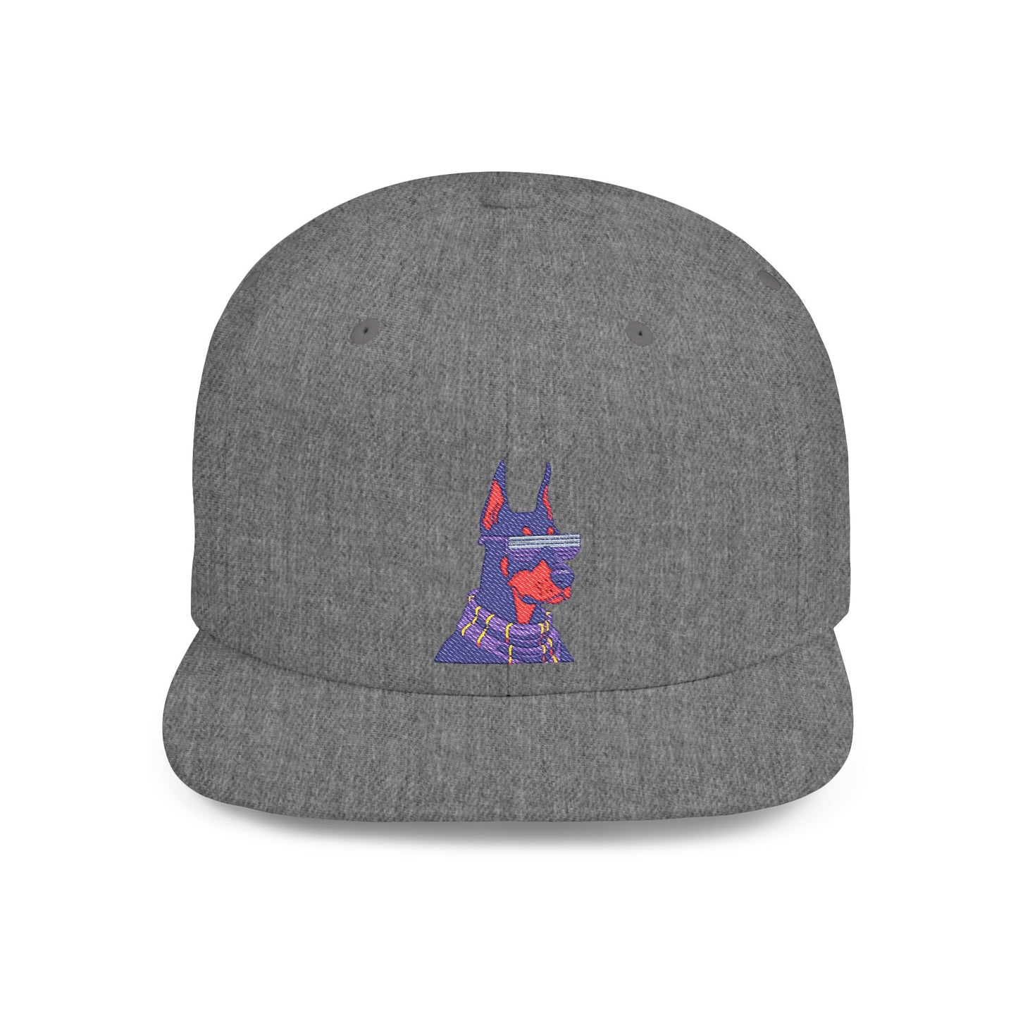 Doberman 2 Embroidered Flat Bill Snapback