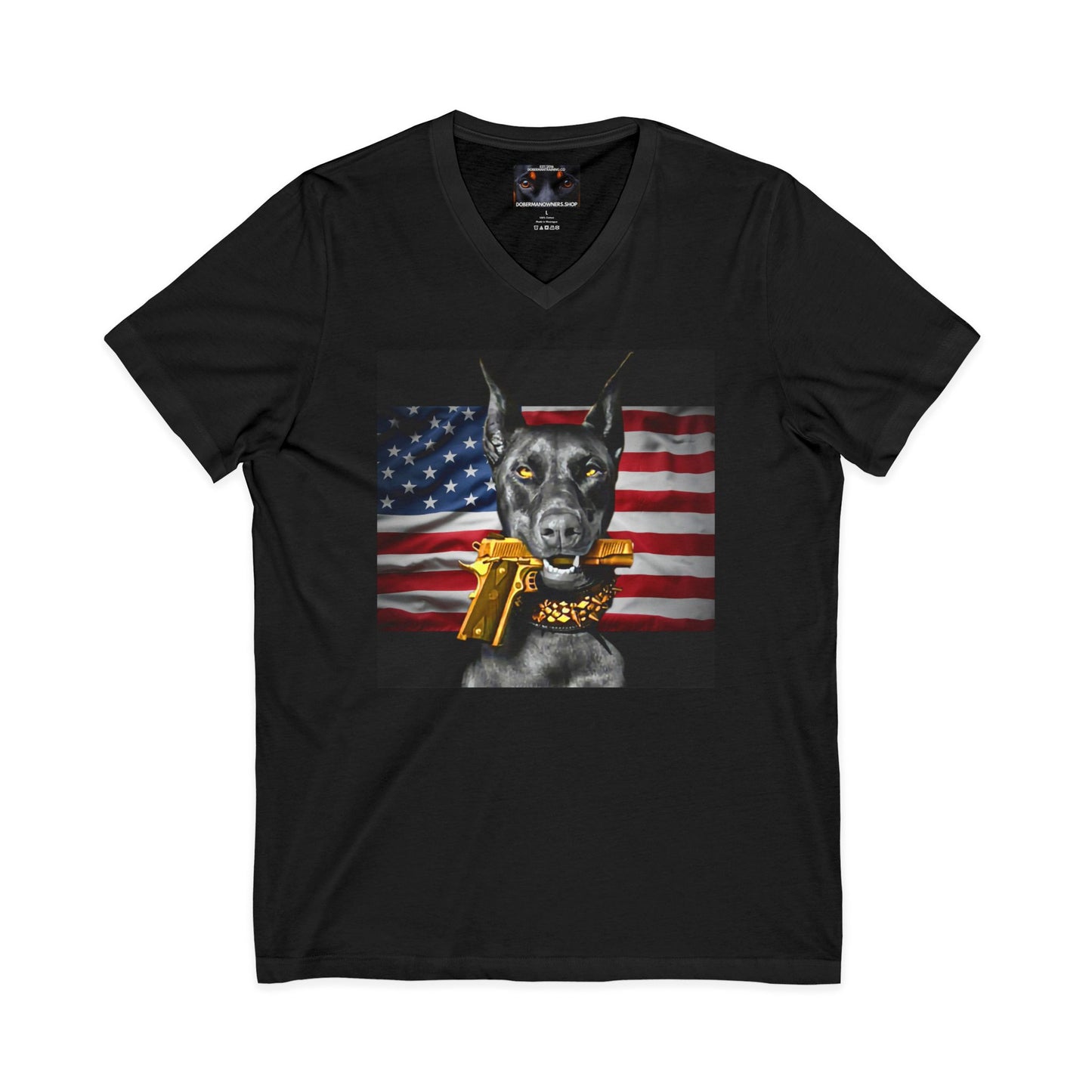 USA 2 Private Label Unisex Jersey Short Sleeve V-Neck Tee