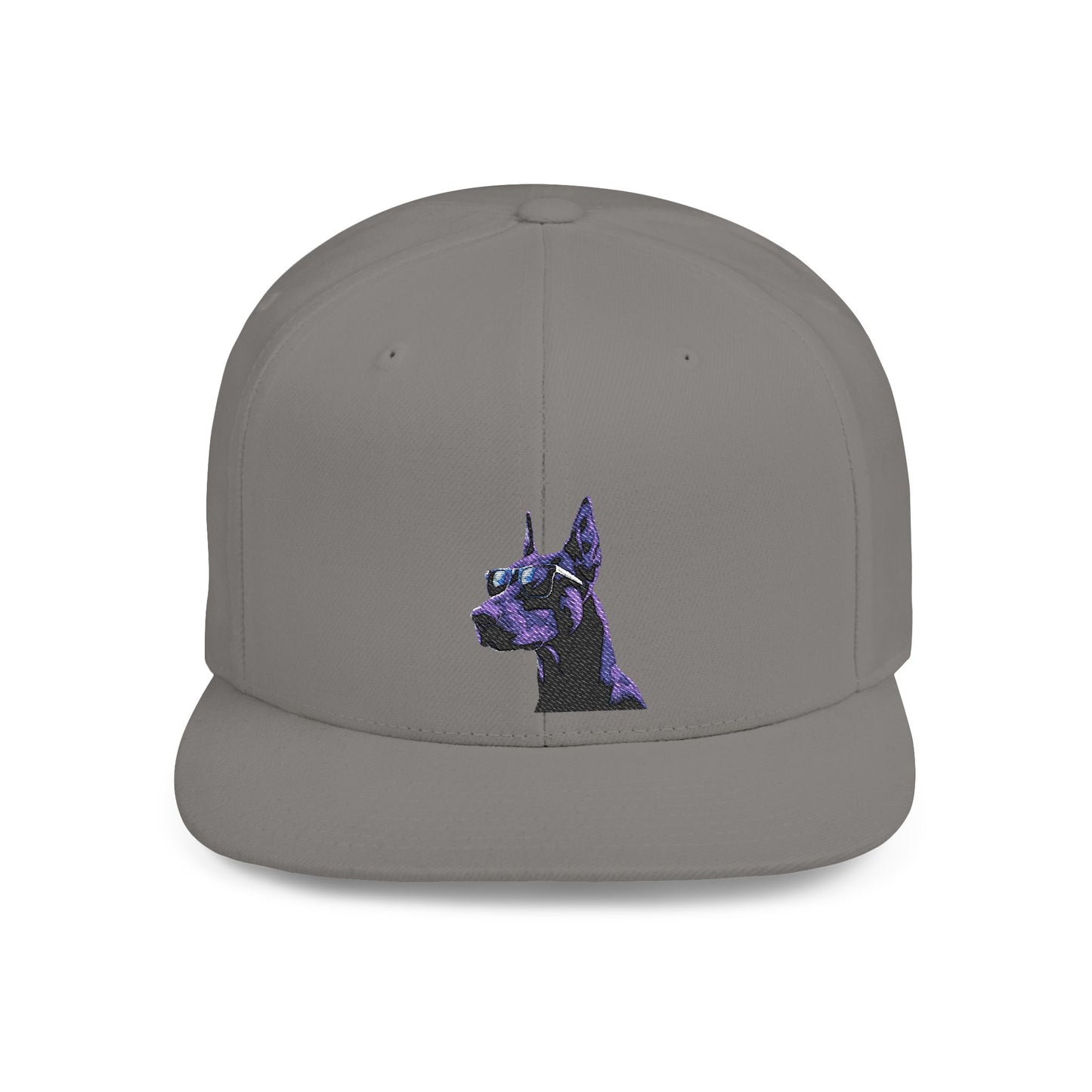 Doberman 4 Embroidered Flat Bill Snapback