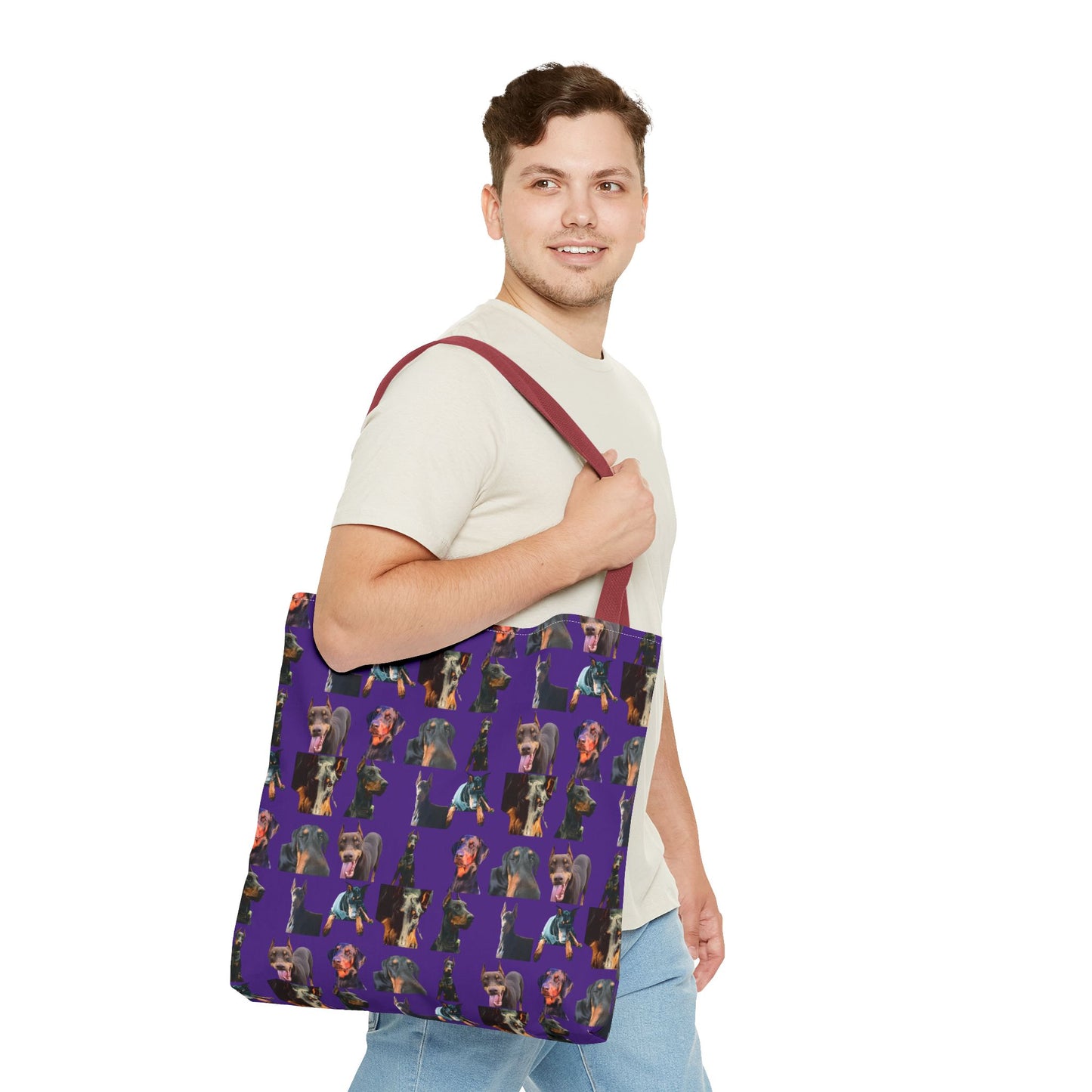 Edition 3 Doberman Model Pattern Purple Tote Bag