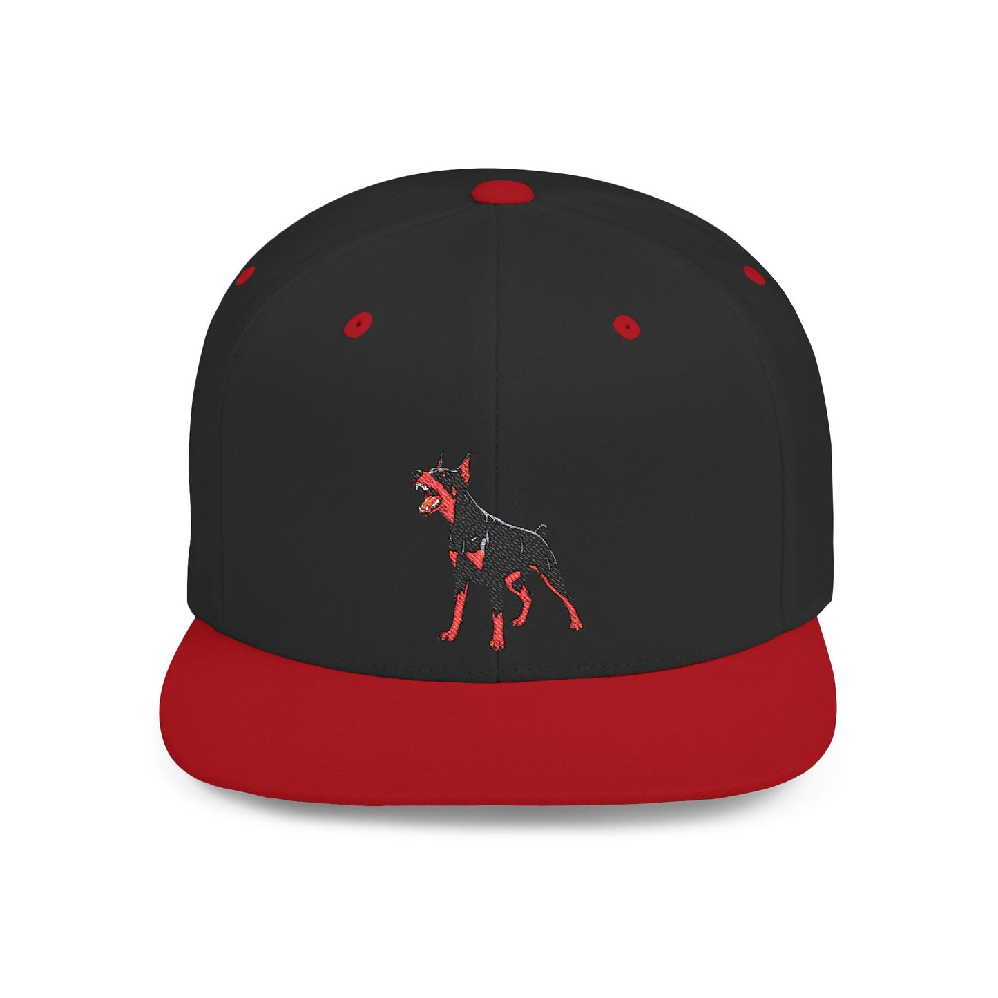 Doberman 1 Embroidered Flat Bill Snapback